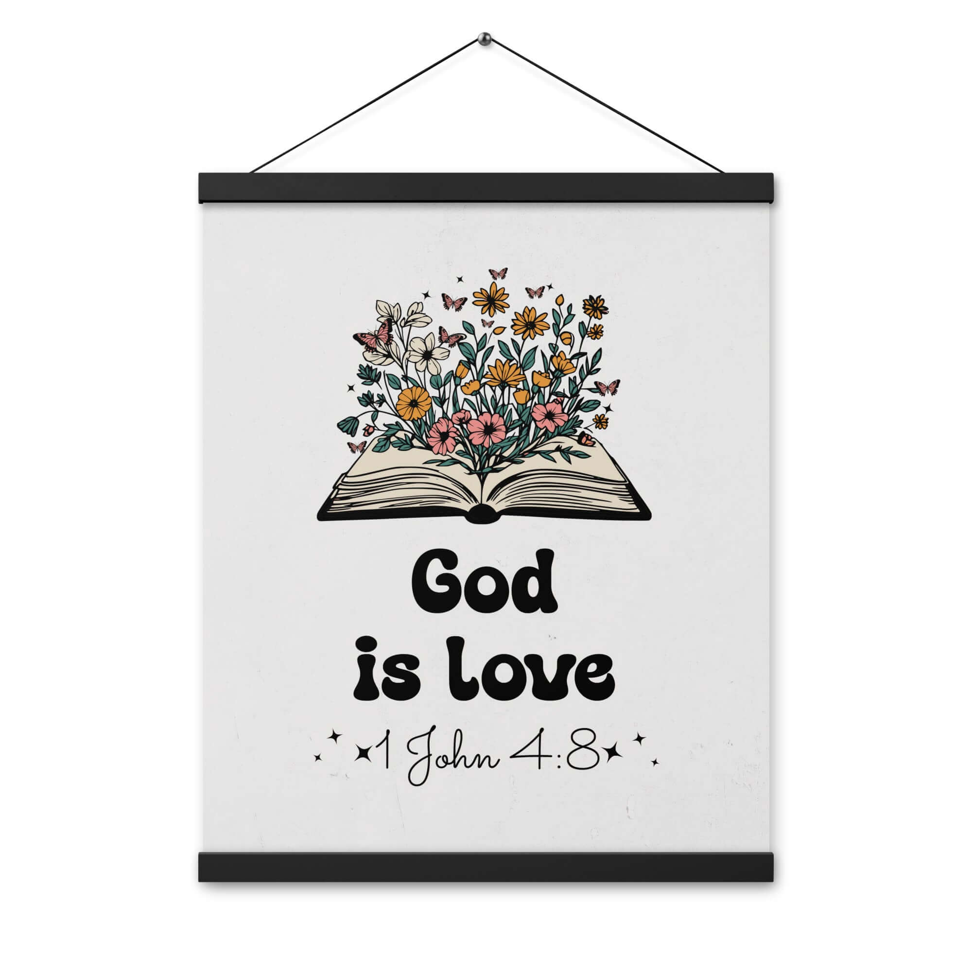 1 John 4:8 - Bible Verse, God is Love Enhanced Matte Paper Poster With Hanger