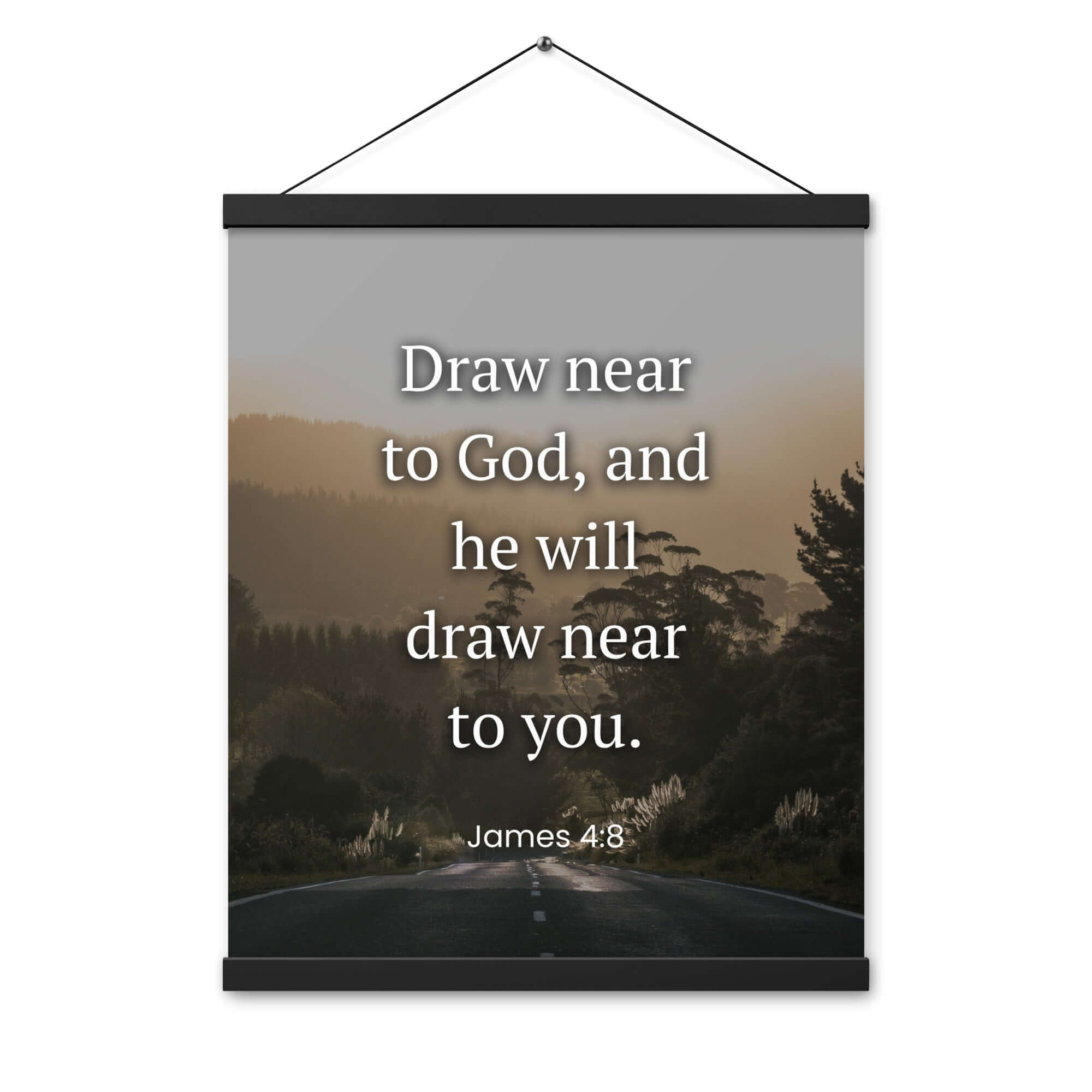 James 4:8 Bible Verse, Cleanse your Enhanced Matte Paper Poster With Hanger