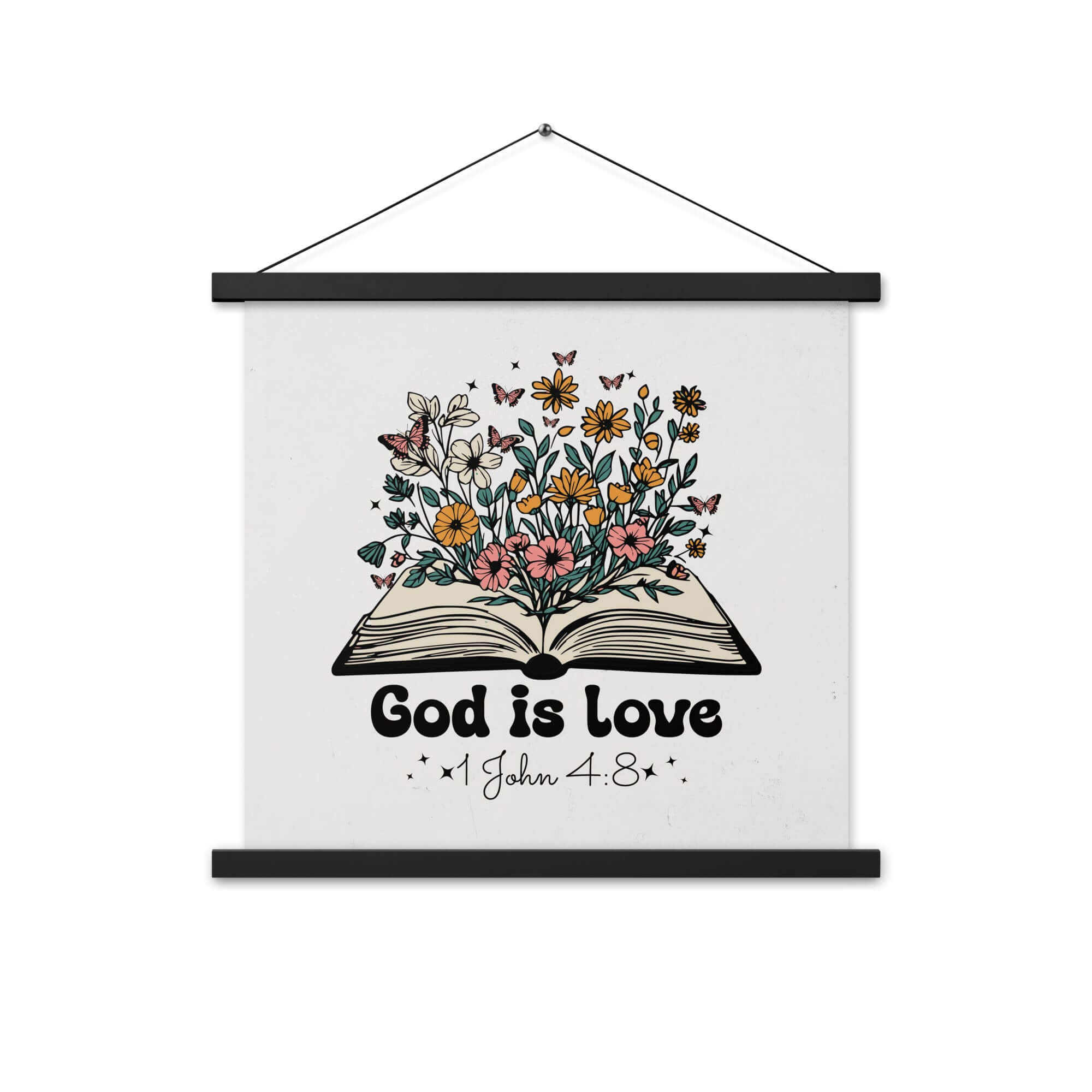 1 John 4:8 - Bible Verse, God is Love Enhanced Matte Paper Poster With Hanger