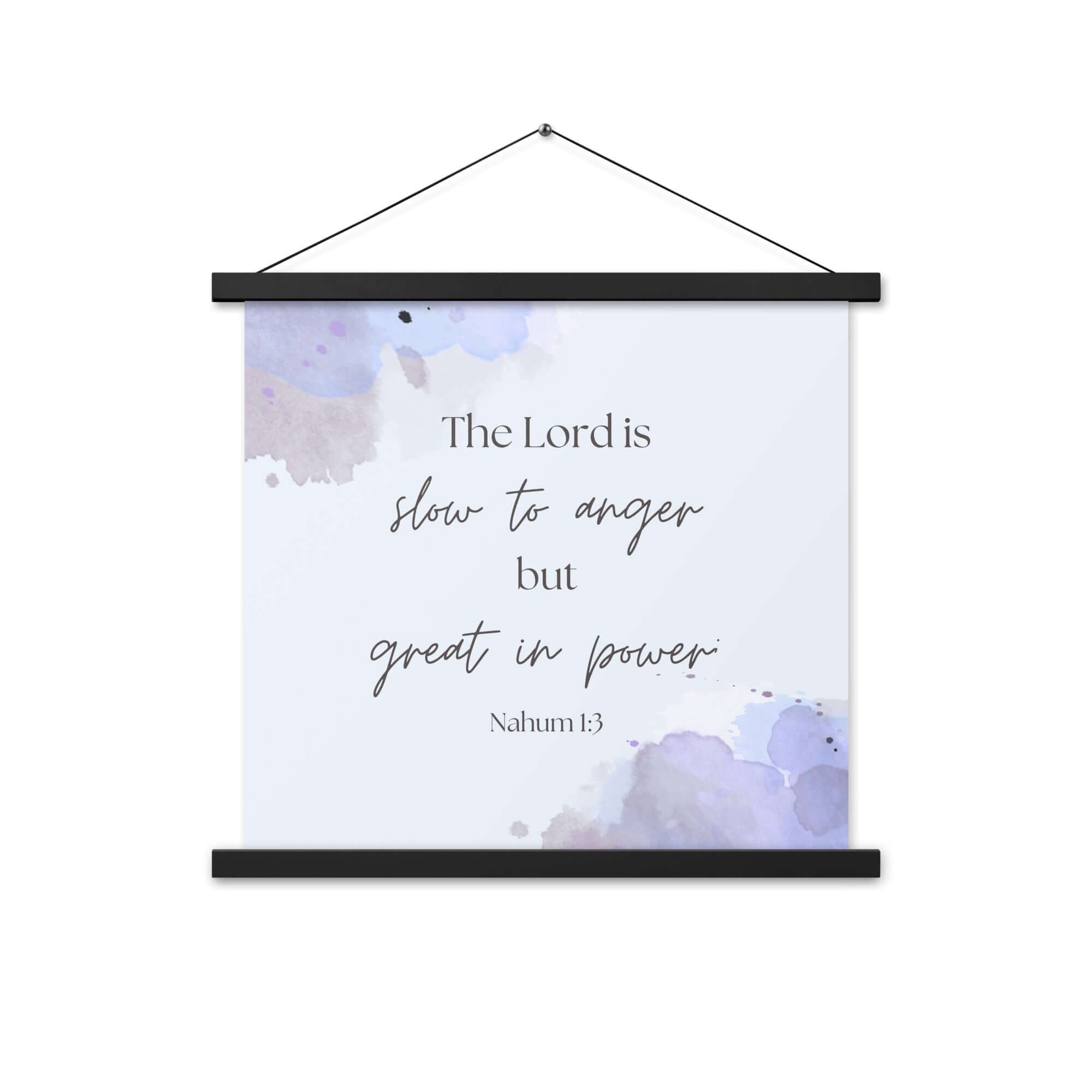 Nahum 1:3 Bible Verse, great in power Enhanced Matte Paper Poster With Hanger