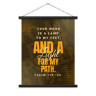 Psalm 119:105 - Bible Verse, lamp to my feet Enhanced Matte Paper Poster With Hanger