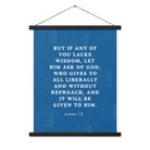 James 1:5 Bible Verse, gives to all Enhanced Matte Paper Poster With Hanger