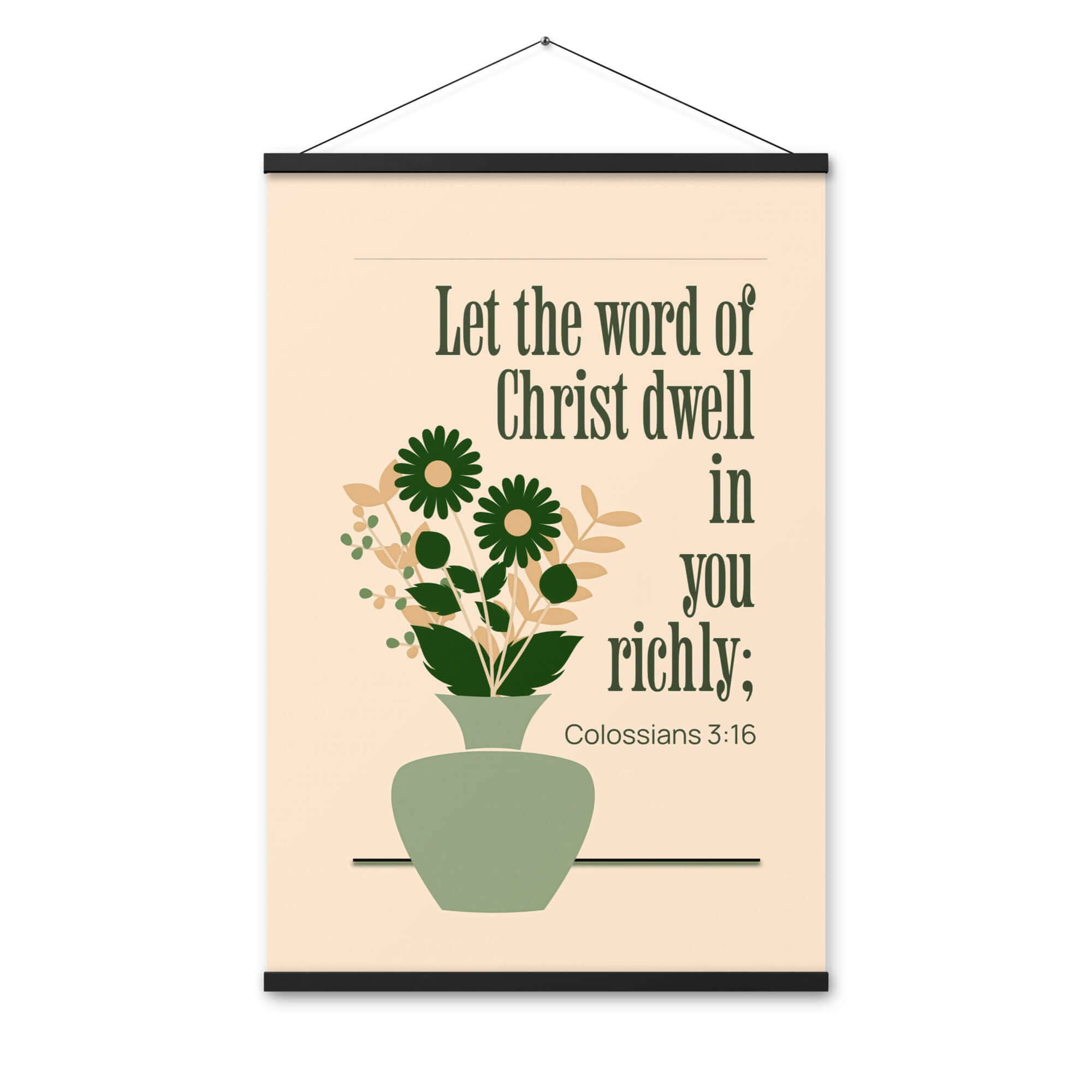 Col 3:16 - Bible Verse, word of Christ Enhanced Matte Paper Poster With Hanger