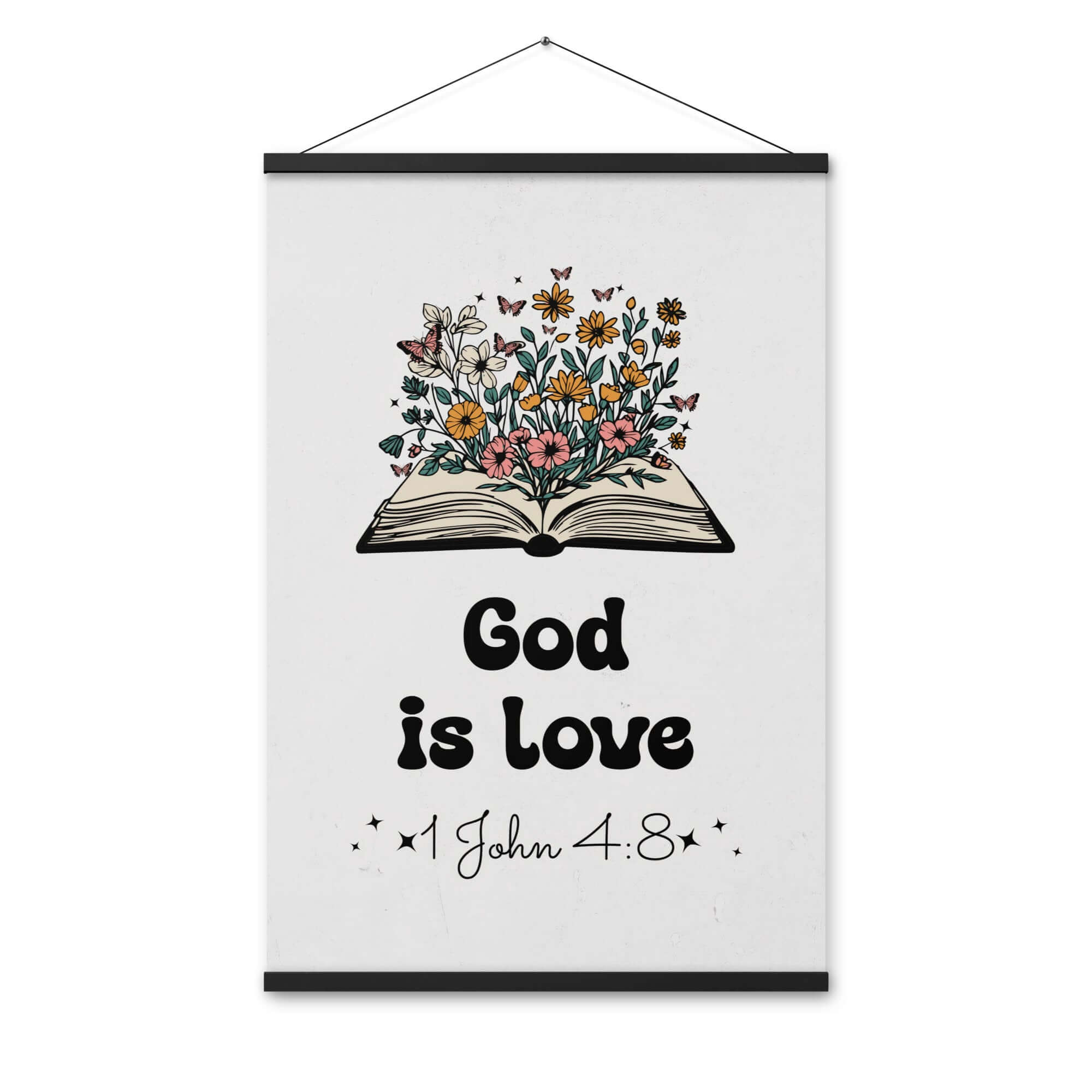 1 John 4:8 - Bible Verse, God is Love Enhanced Matte Paper Poster With Hanger