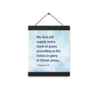 Phil 4:19 - Bible Verse, God will supply Enhanced Matte Paper Poster With Hanger