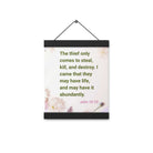 John 10:10 - Bible Verse, Abundant Life Enhanced Matte Paper Poster With Hanger