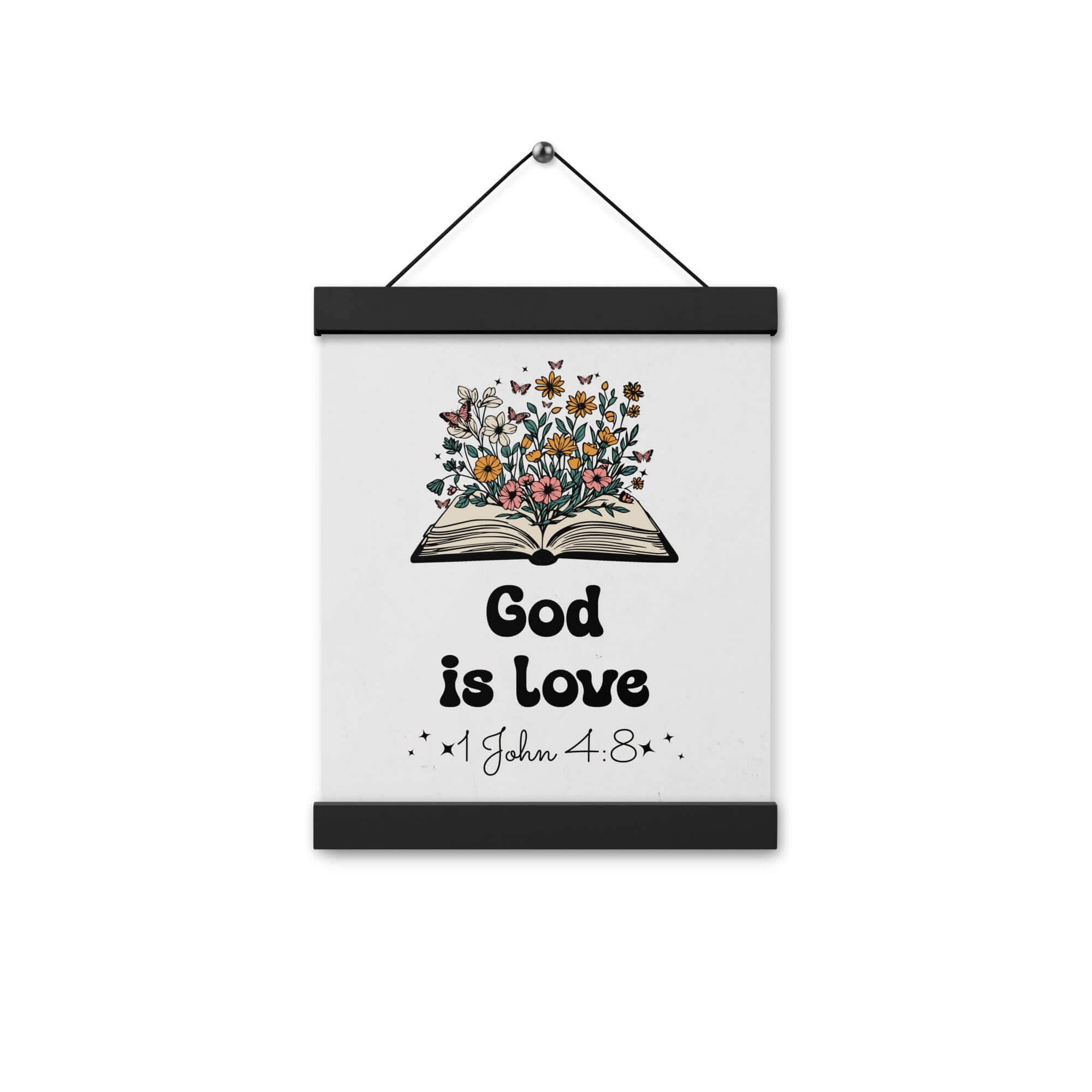 1 John 4:8 - Bible Verse, God is Love Enhanced Matte Paper Poster With Hanger