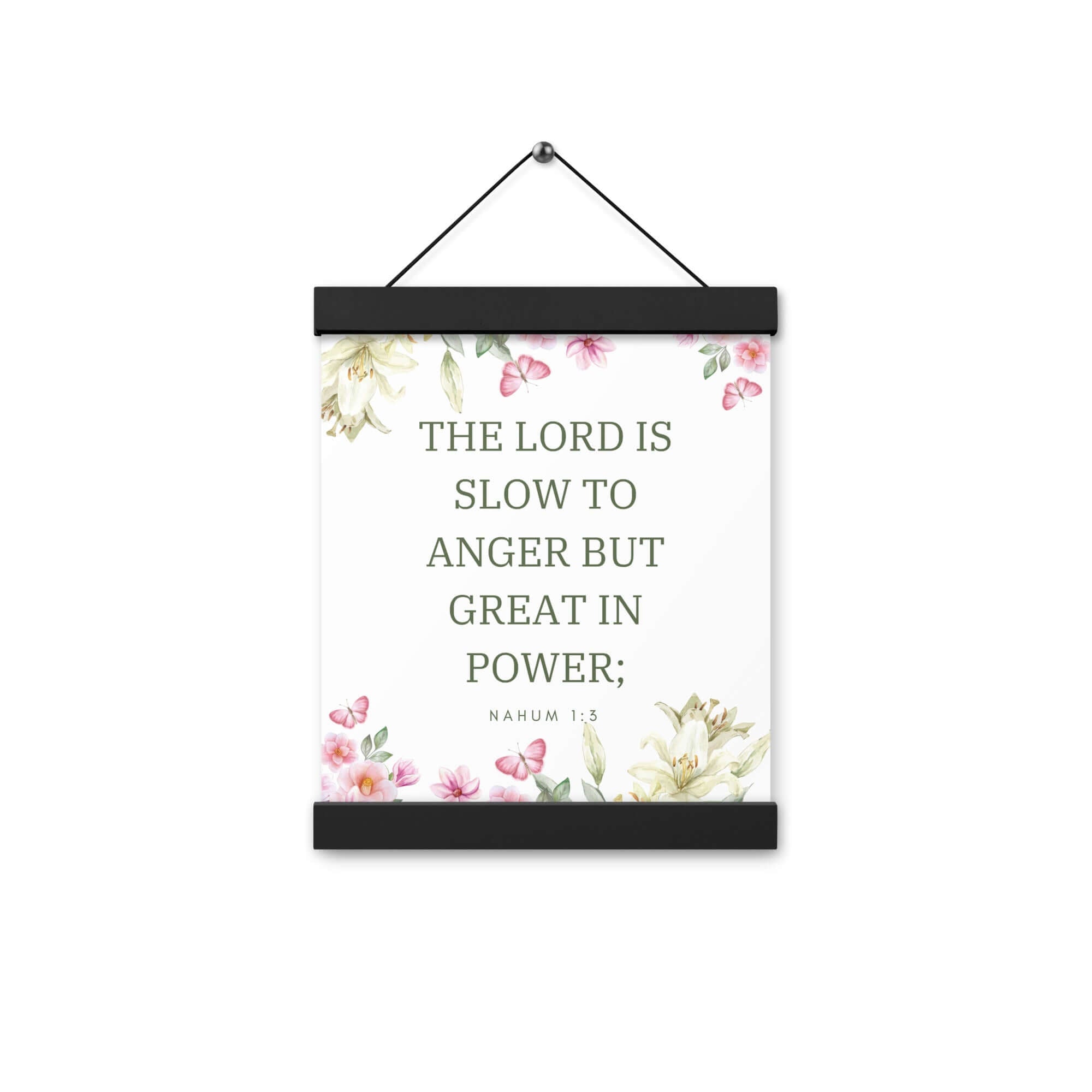 Nahum 1:3 Bible Verse, slow to anger Enhanced Matte Paper Poster With Hanger