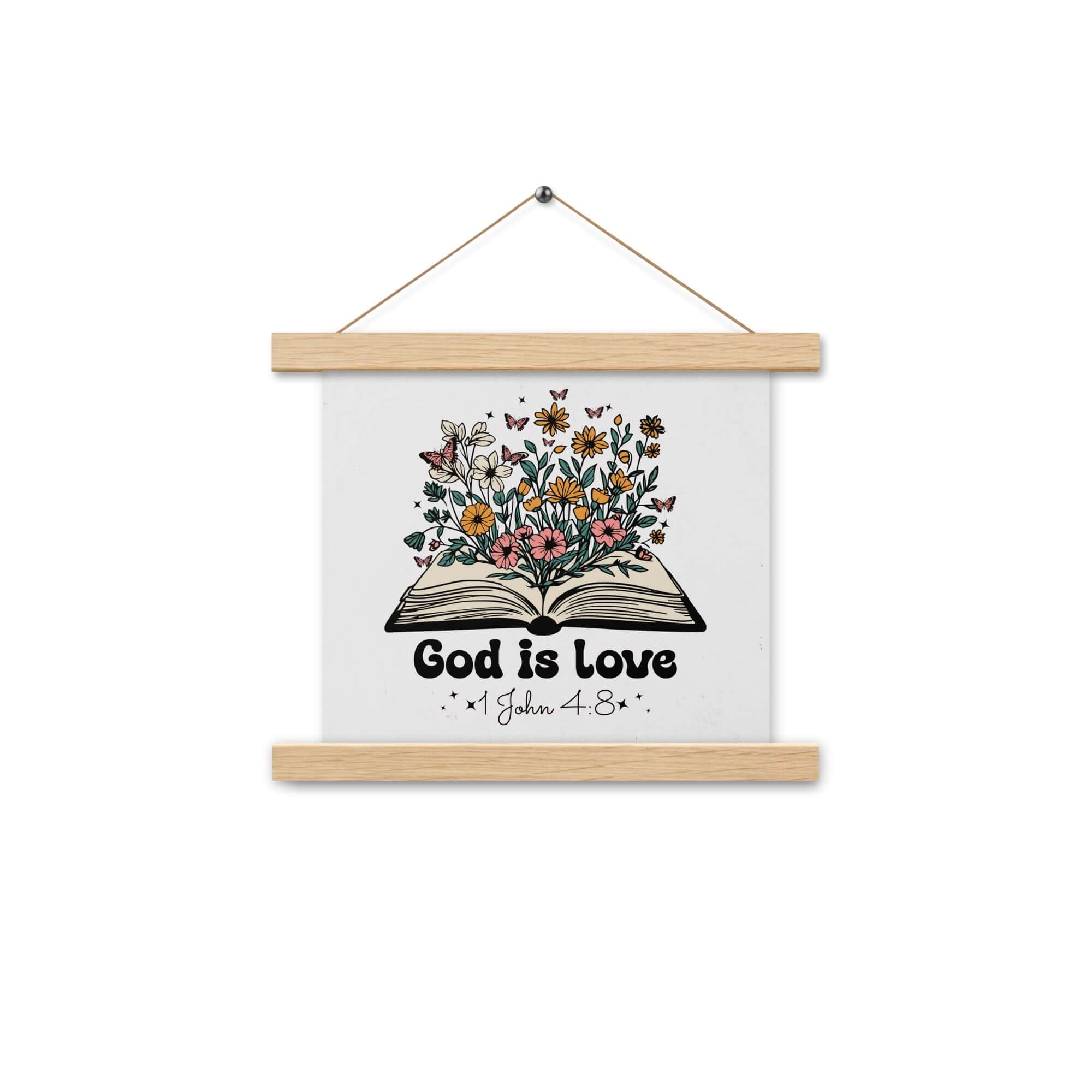 1 John 4:8 - Bible Verse, God is Love Enhanced Matte Paper Poster With Hanger