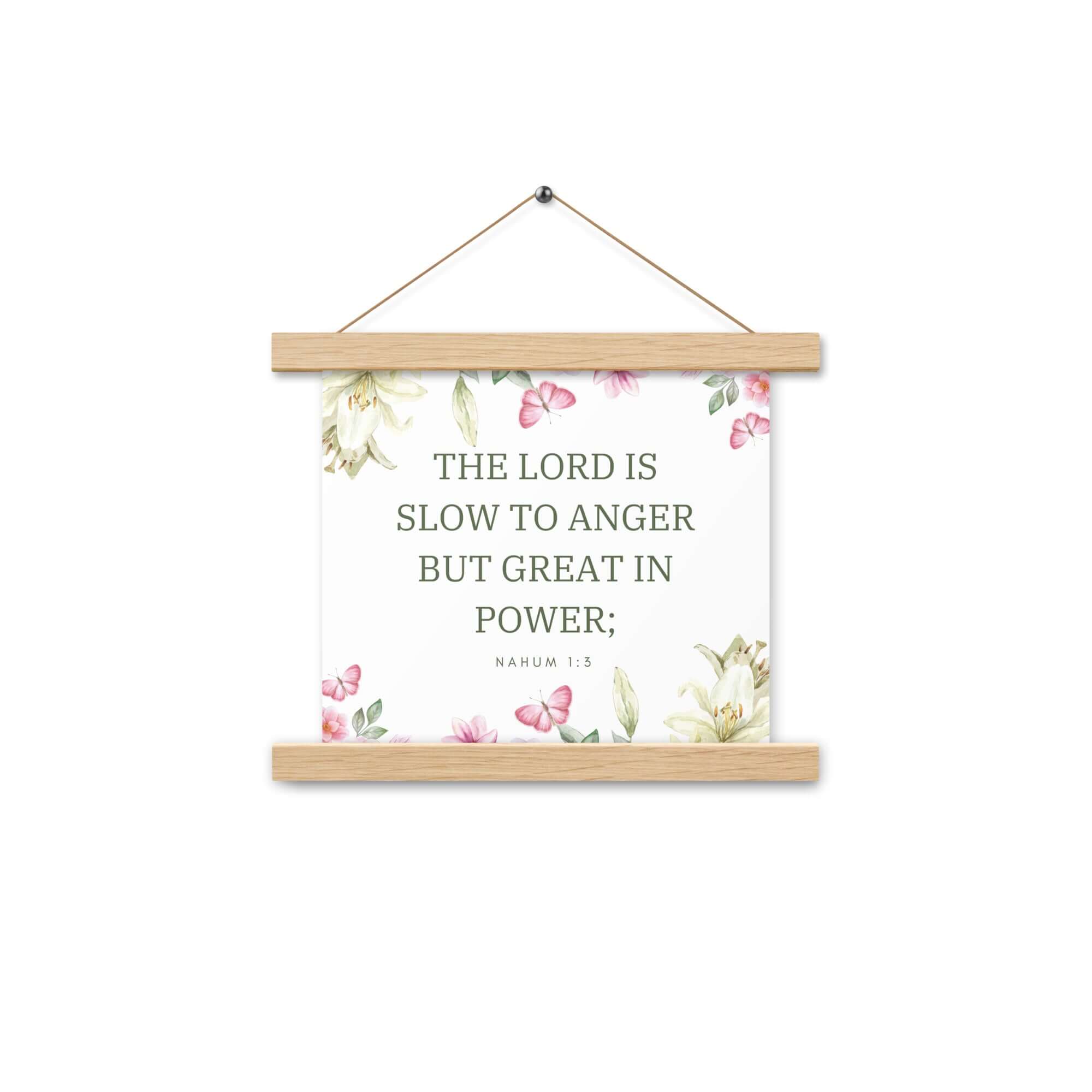 Nahum 1:3 Bible Verse, slow to anger Enhanced Matte Paper Poster With Hanger