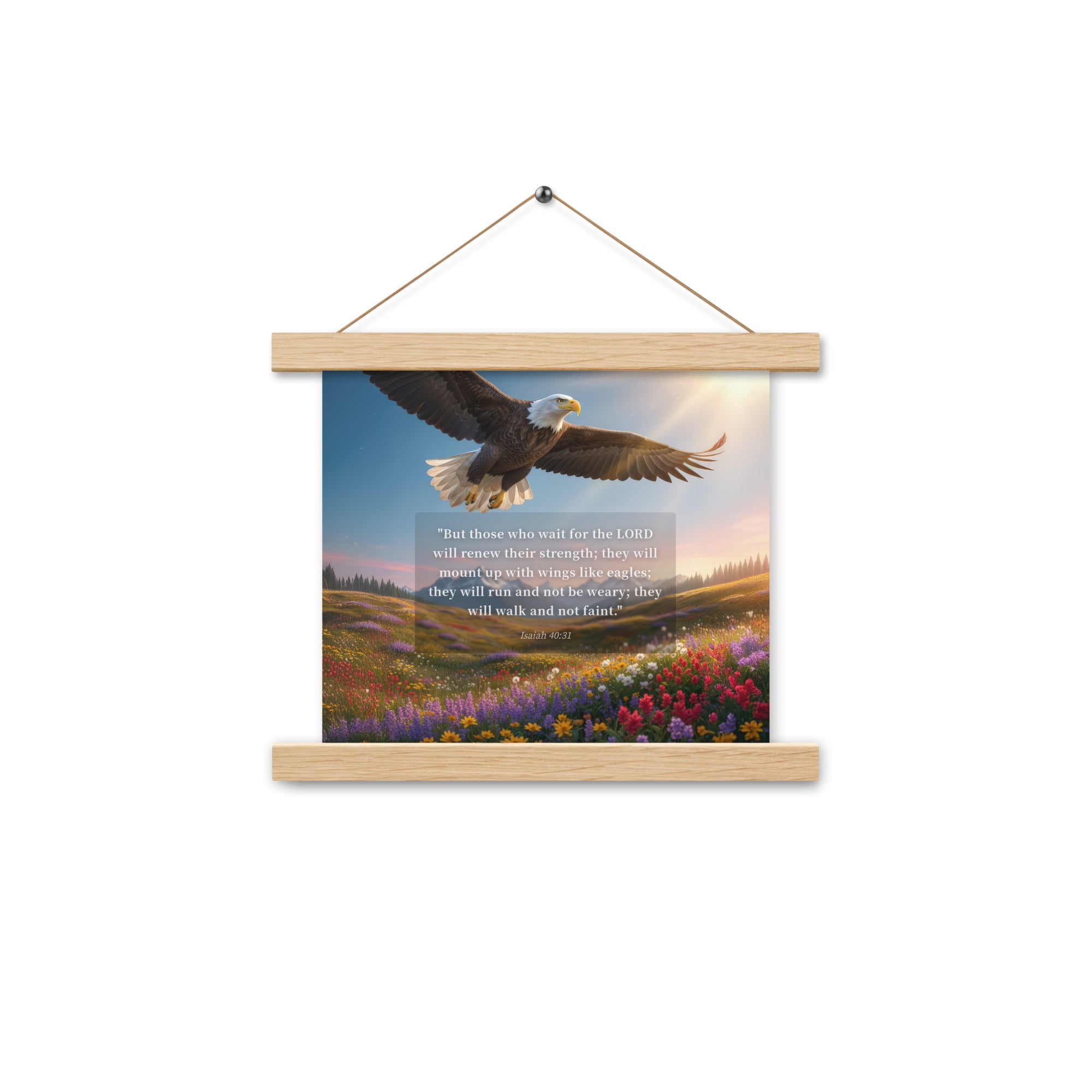 Isaiah 40:31 Bible Verse Who Wait Enhanced Matte Paper Poster With Hanger Oak 10″×10″