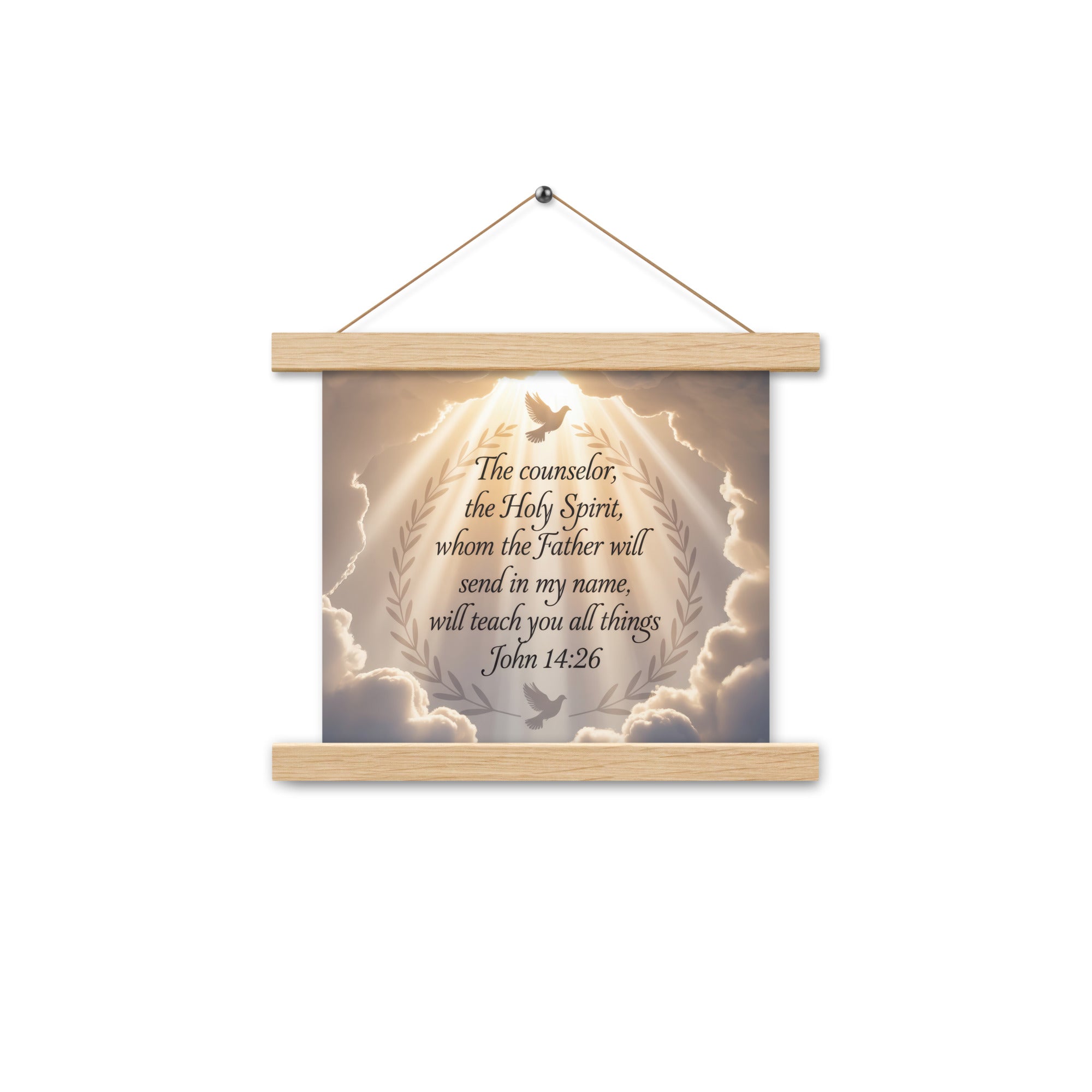 John 14:26 Bible Verse Counselor Enhanced Matte Paper Poster With Hanger Oak 10″×10″