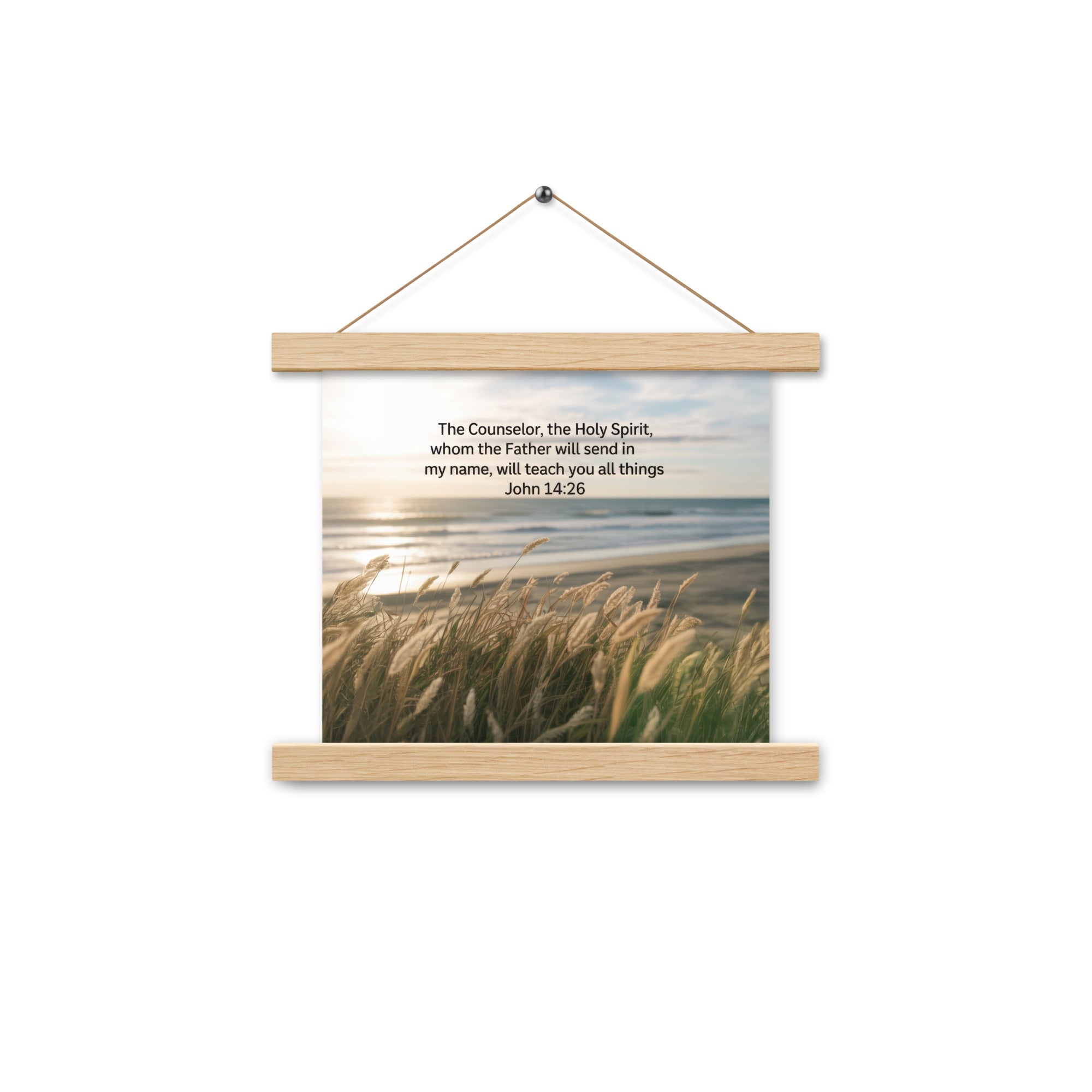 John 14:26 Bible Verse in my name Enhanced Matte Paper Poster With Hanger Oak 10″×10″