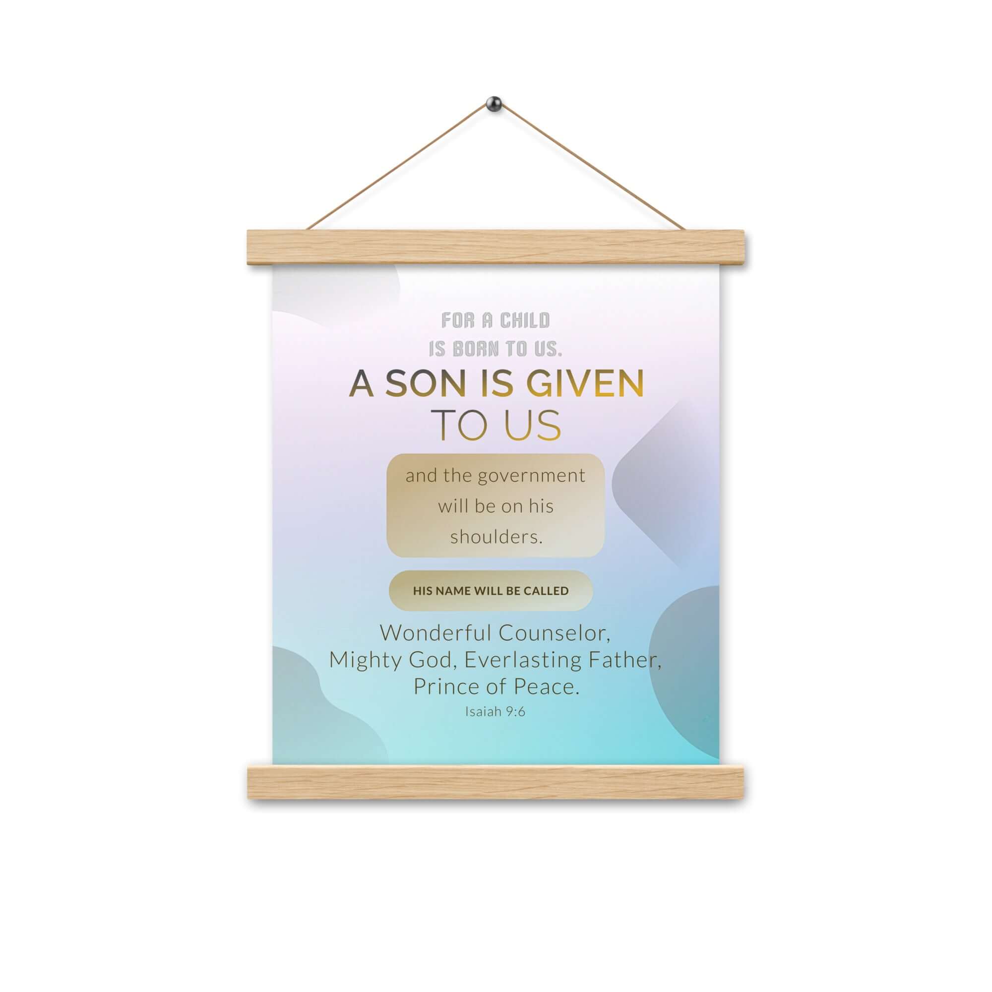 Isaiah 9:6 - Bible Verse, Wonderful Counselor Enhanced Matte Paper Poster With Hanger