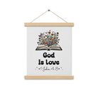 1 John 4:8 - Bible Verse, God is Love Enhanced Matte Paper Poster With Hanger