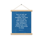 James 1:5 Bible Verse, gives to all Enhanced Matte Paper Poster With Hanger