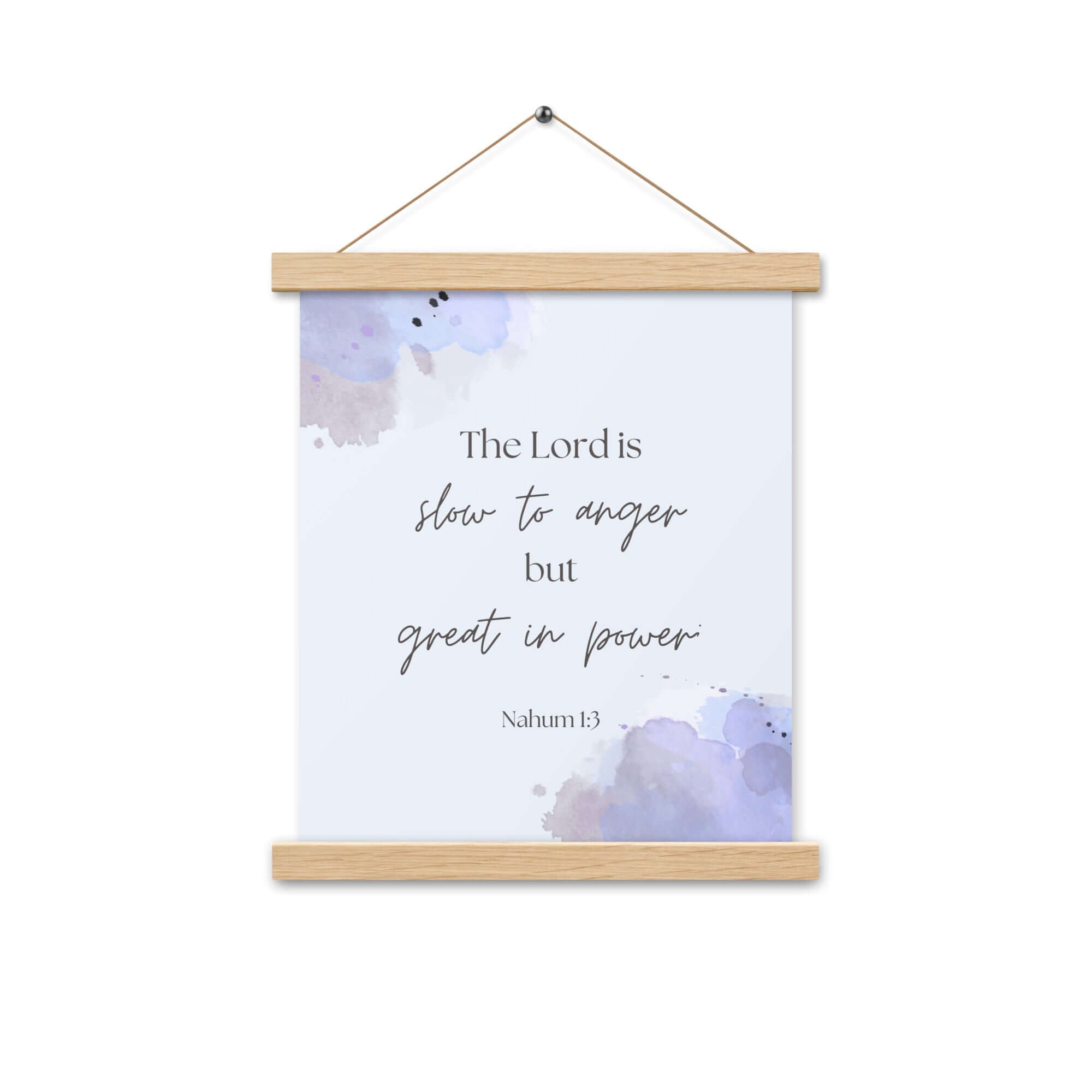 Nahum 1:3 Bible Verse, great in power Enhanced Matte Paper Poster With Hanger