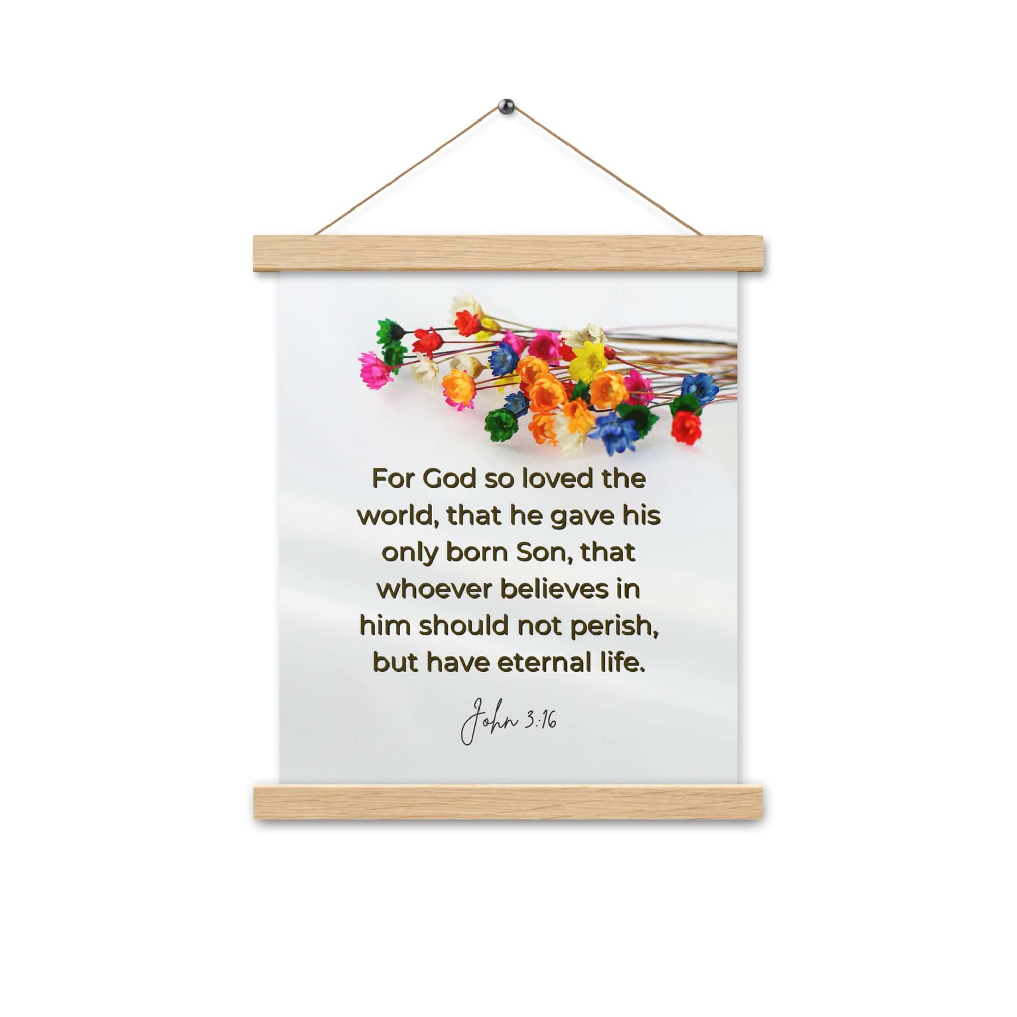 John 3:16 Bible Verse, He gave His Son Enhanced Matte Paper Poster With Hanger