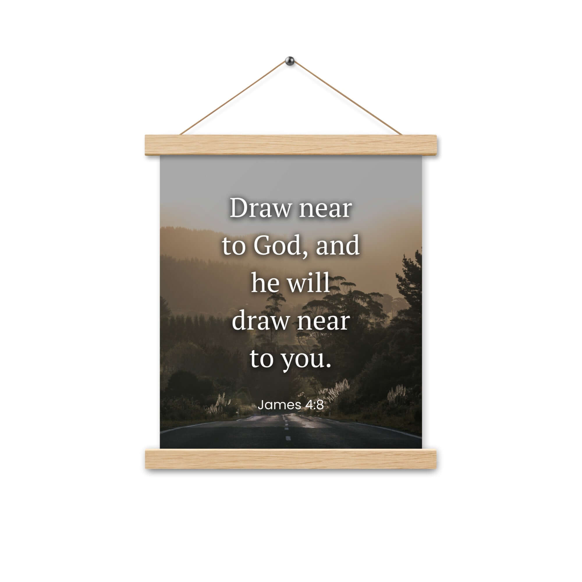 James 4:8 Bible Verse, Cleanse your Enhanced Matte Paper Poster With Hanger