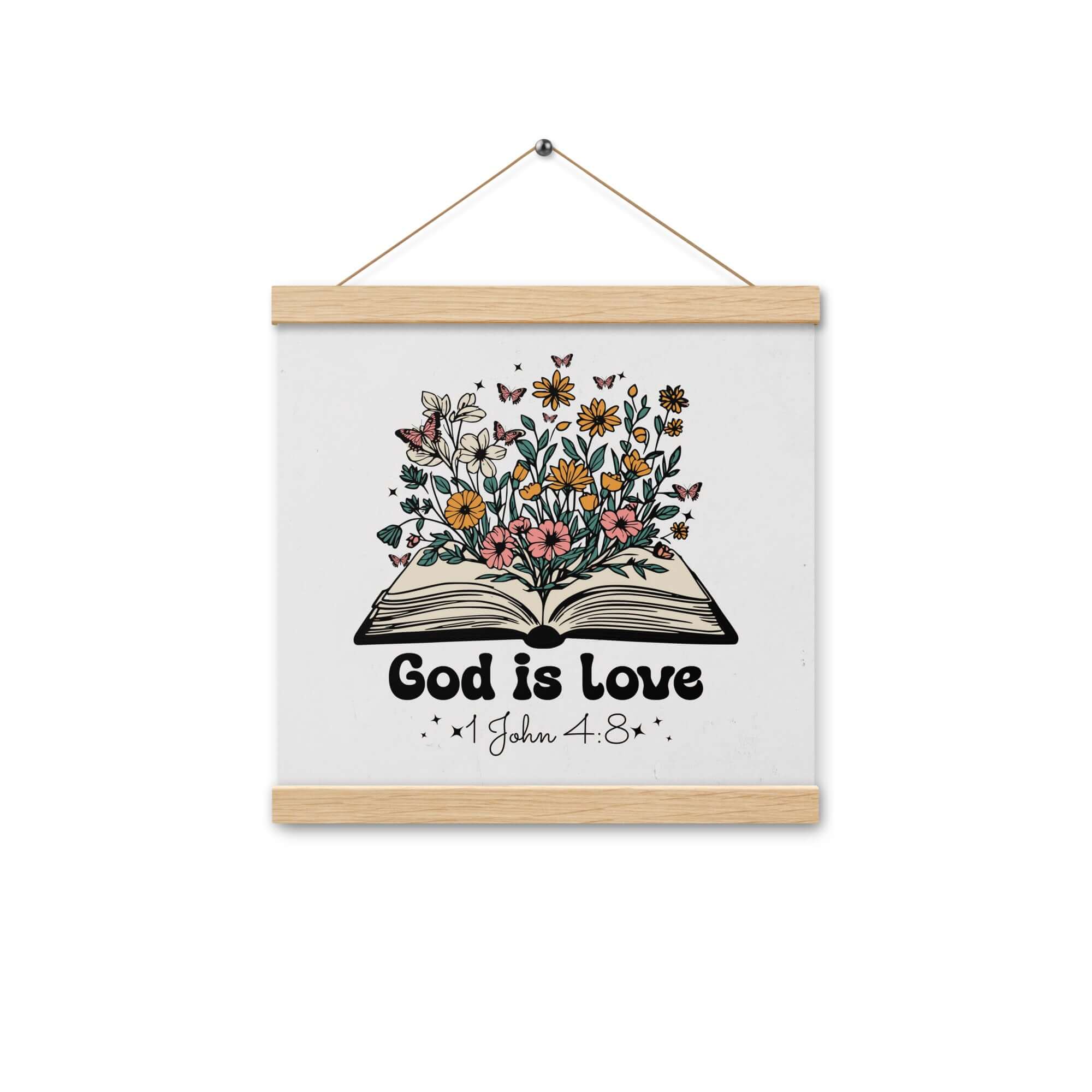 1 John 4:8 - Bible Verse, God is Love Enhanced Matte Paper Poster With Hanger