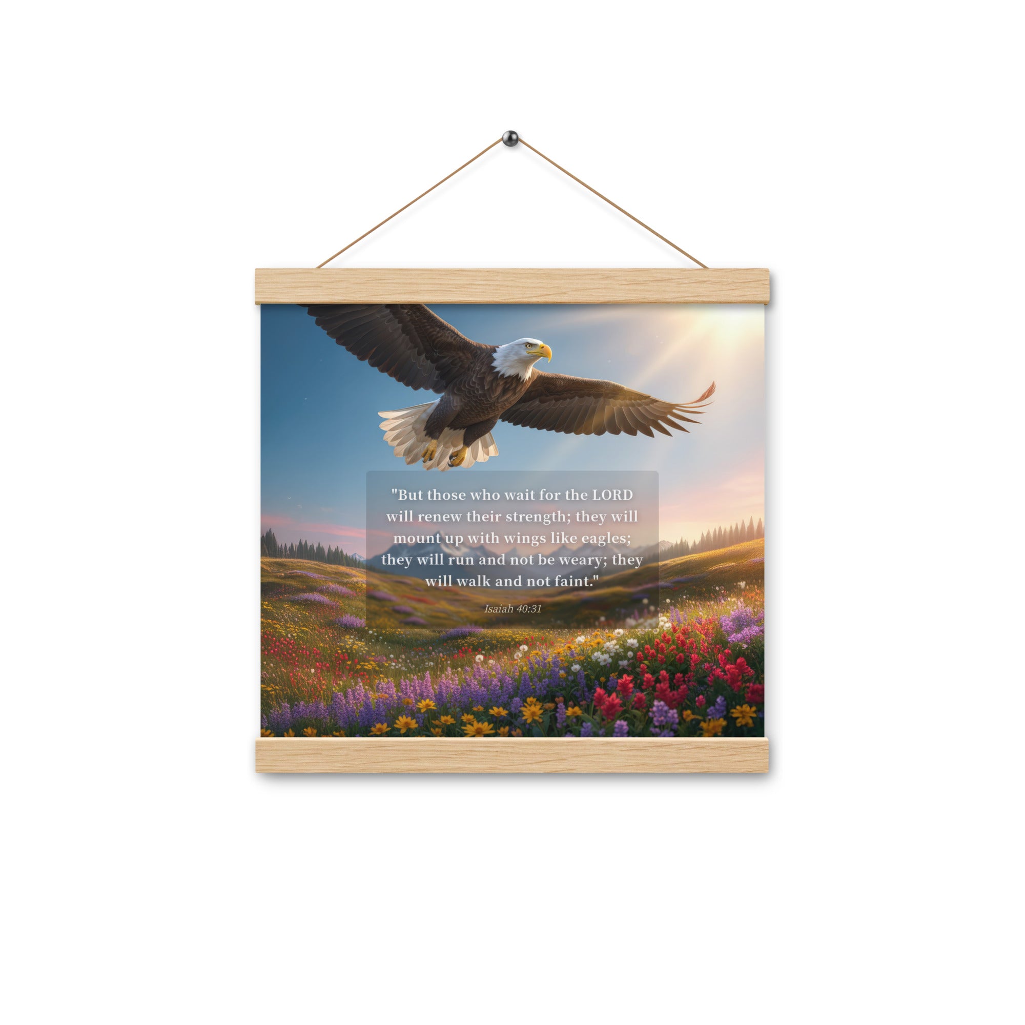 Isaiah 40:31 Bible Verse Who Wait Enhanced Matte Paper Poster With Hanger Oak 12″×12″