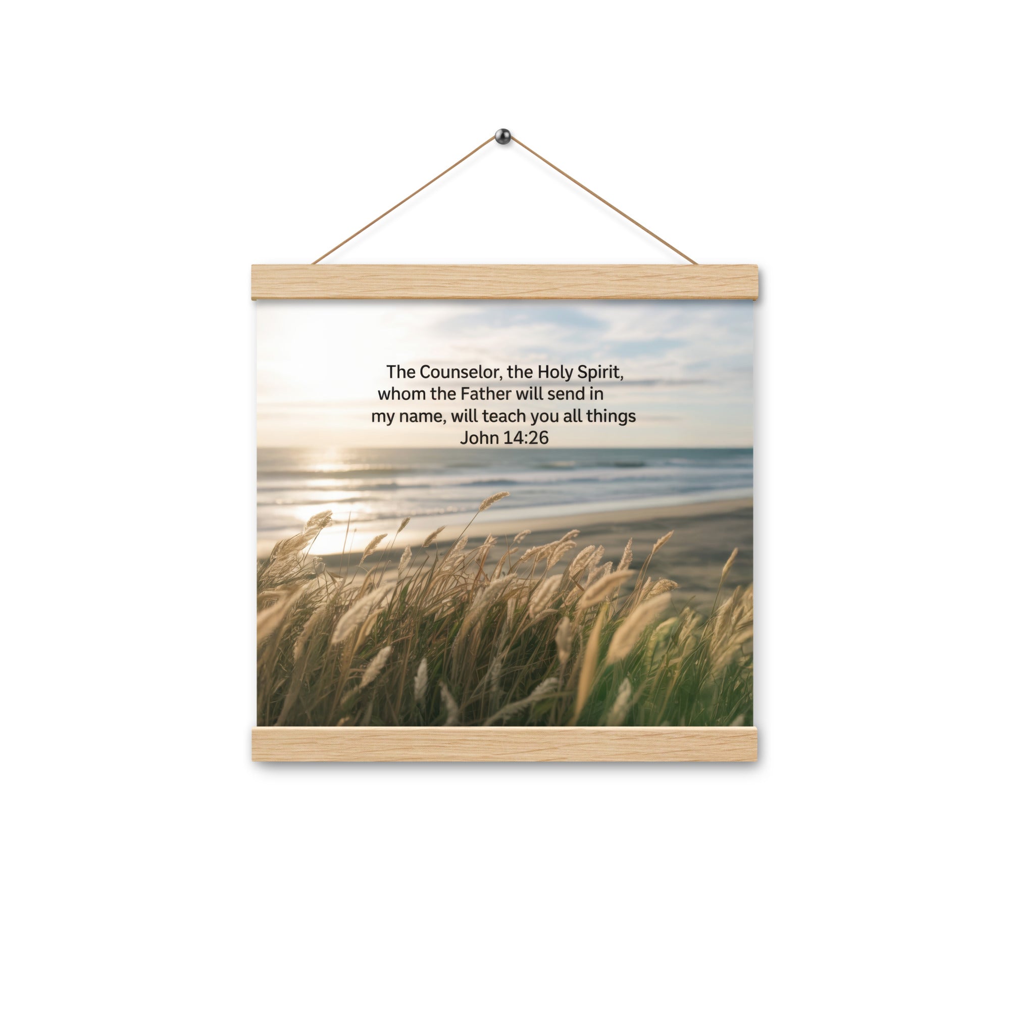 John 14:26 Bible Verse in my name Enhanced Matte Paper Poster With Hanger Oak 12″×12″