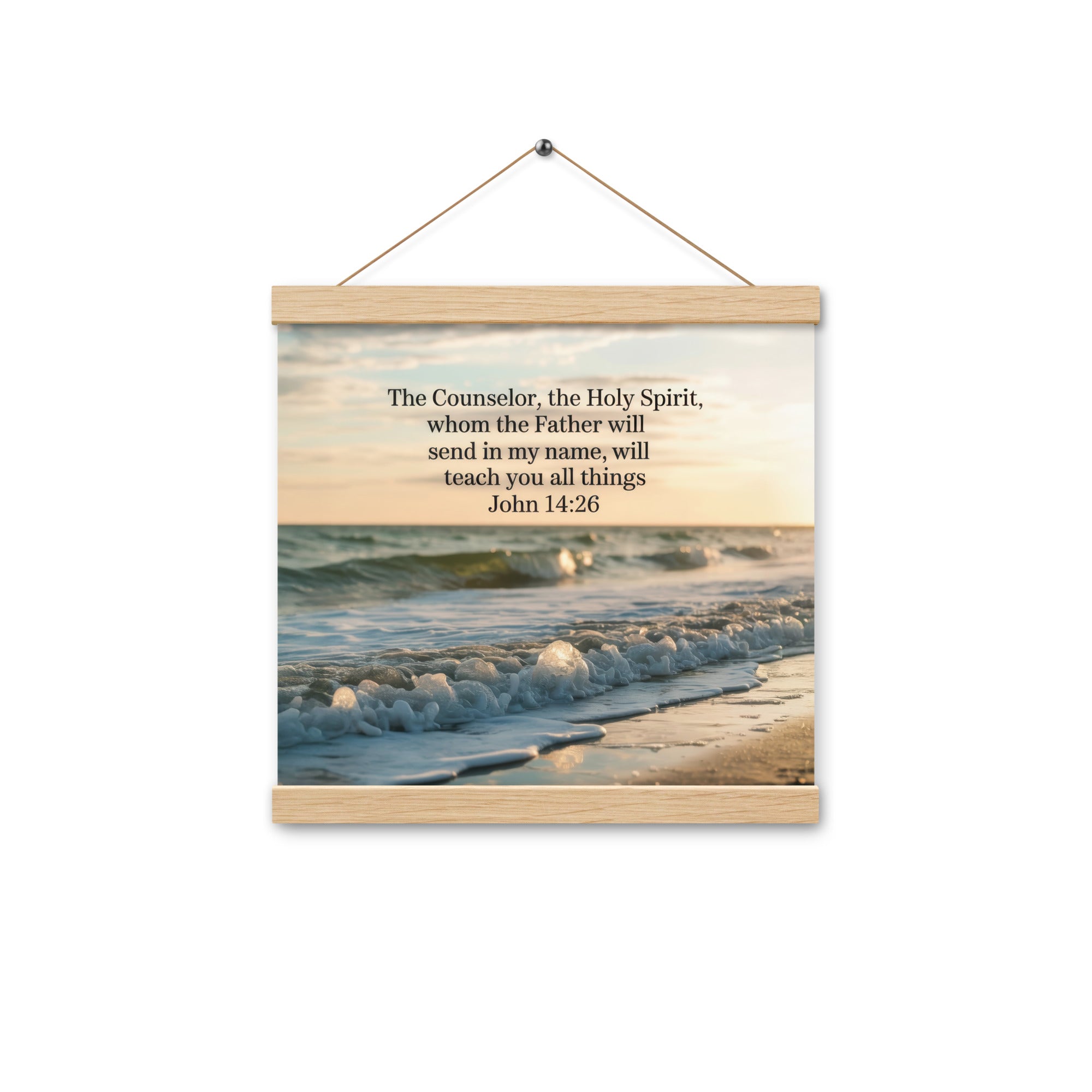 John 14:26 Bible Verse You All Enhanced Matte Paper Poster With Hanger Oak 12″×12″