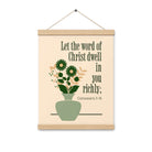 Col 3:16 - Bible Verse, word of Christ Enhanced Matte Paper Poster With Hanger