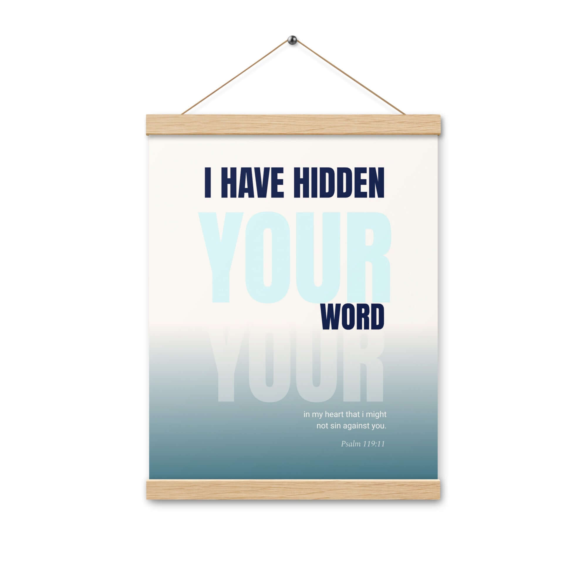 Psalm 119:11 - Bible Verse, hidden your word Enhanced Matte Paper Poster With Hanger