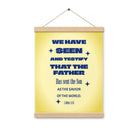 1 John 4:14 - Bible Verse, Savior of the world Enhanced Matte Paper Poster With Hanger