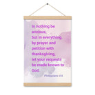 Phil 4:6 - Bible Verse, Prayer and Petition Enhanced Matte Paper Poster With Hanger