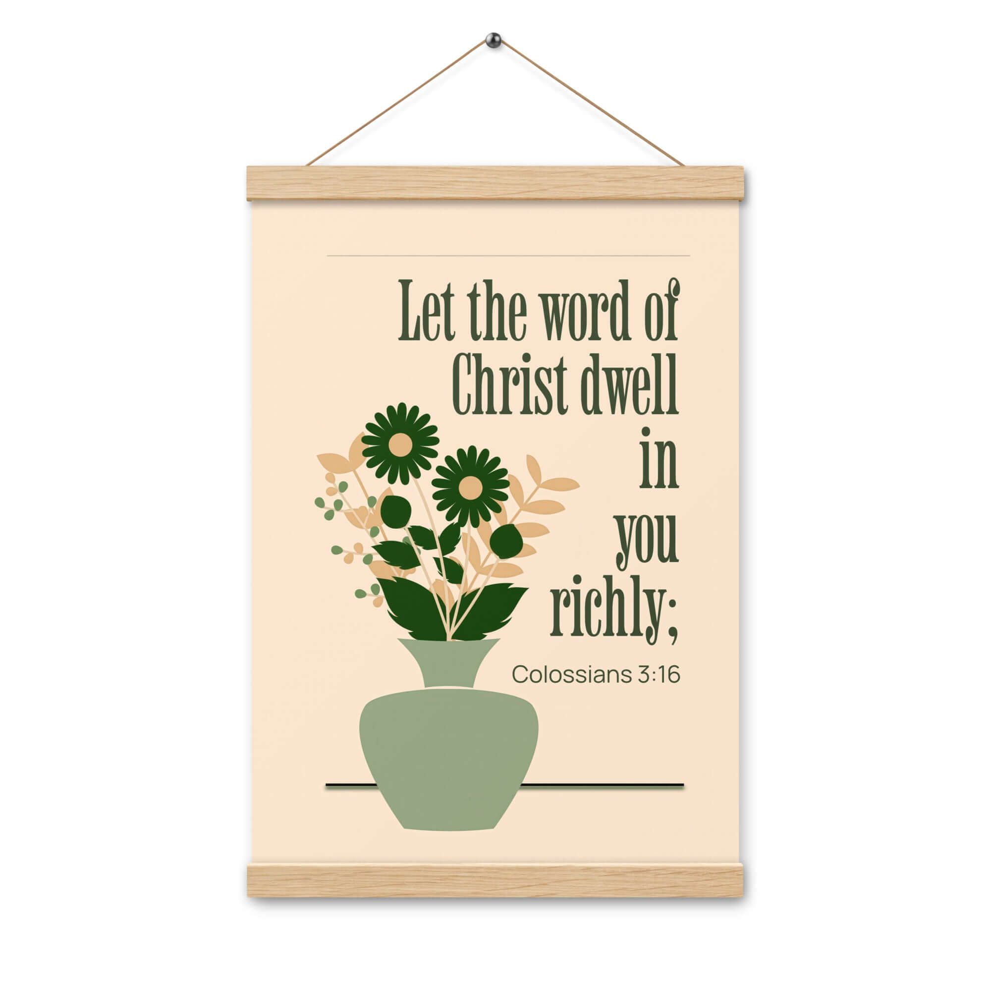 Col 3:16 - Bible Verse, word of Christ Enhanced Matte Paper Poster With Hanger