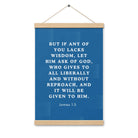 James 1:5 Bible Verse, gives to all Enhanced Matte Paper Poster With Hanger