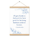 1 Chronicles 16:34 Bible Verse, to the Lord Enhanced Matte Paper Poster With Hanger