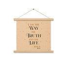 John 14:6 Bible Verse, Color Text Brown Background Hanger Poster