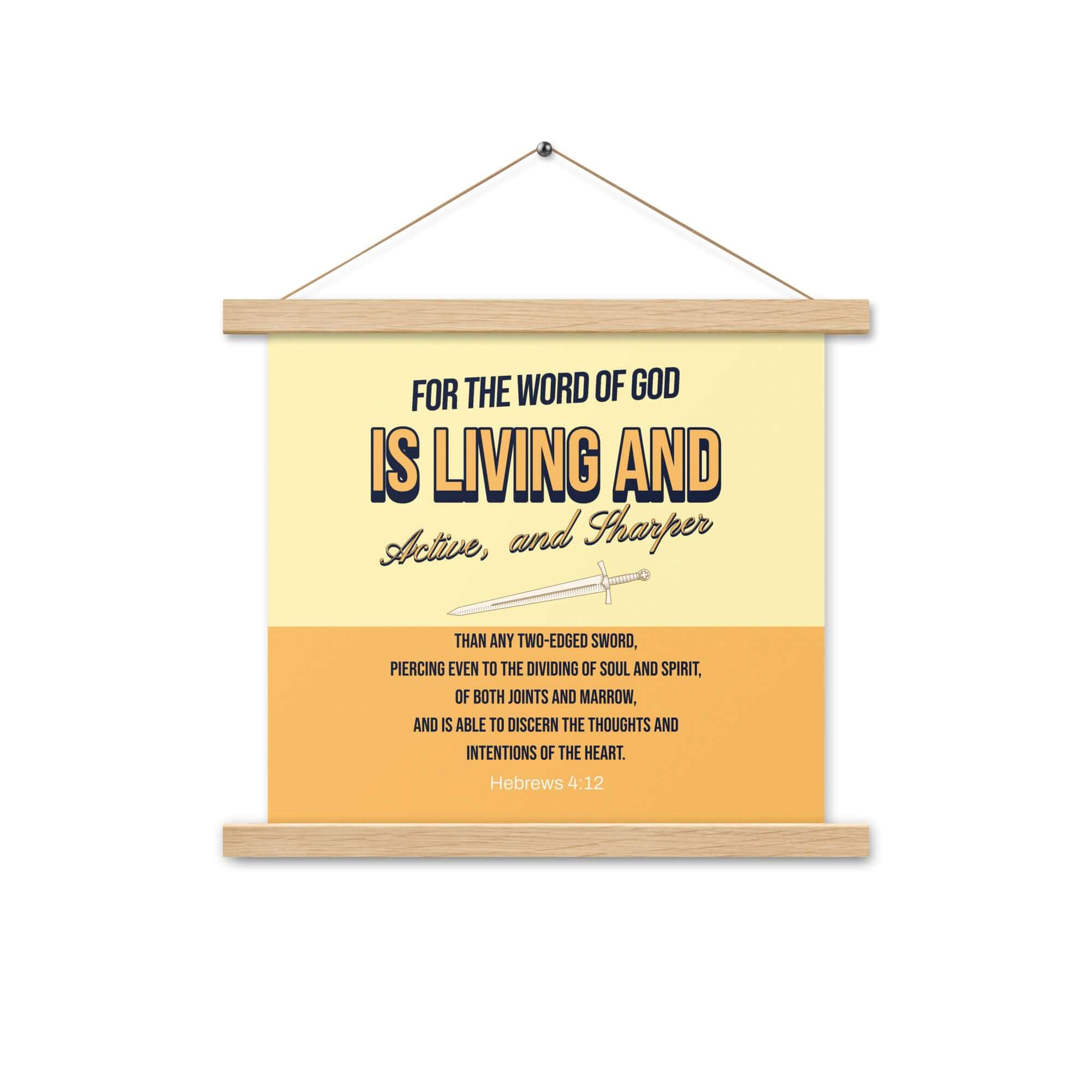 Heb 4:12 - Bible Verse, living and active Enhanced Matte Paper Poster With Hanger