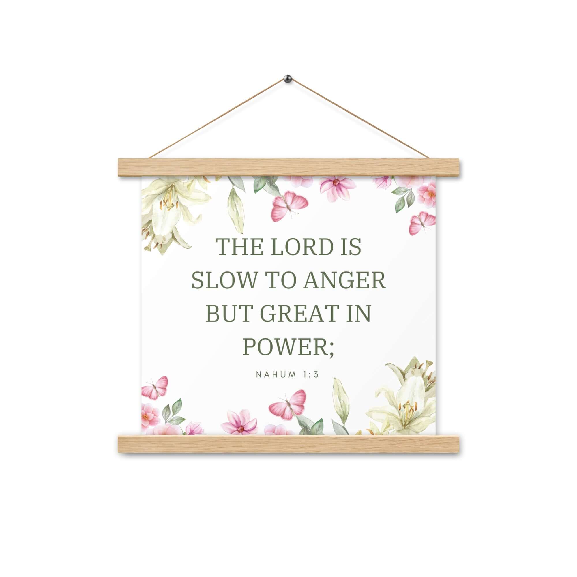 Nahum 1:3 Bible Verse, slow to anger Enhanced Matte Paper Poster With Hanger