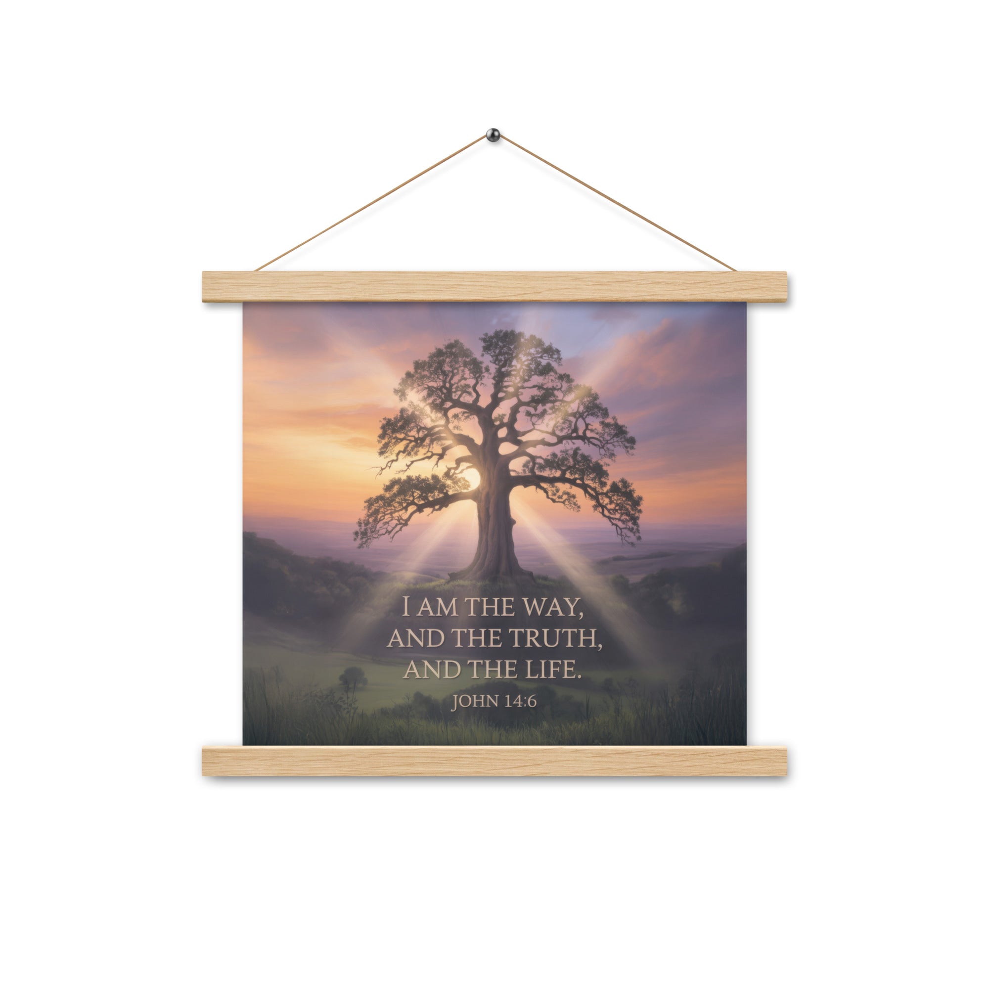 John 14:6 Bible Verse Jesus said Enhanced Matte Paper Poster With Hanger Oak 14″×14″