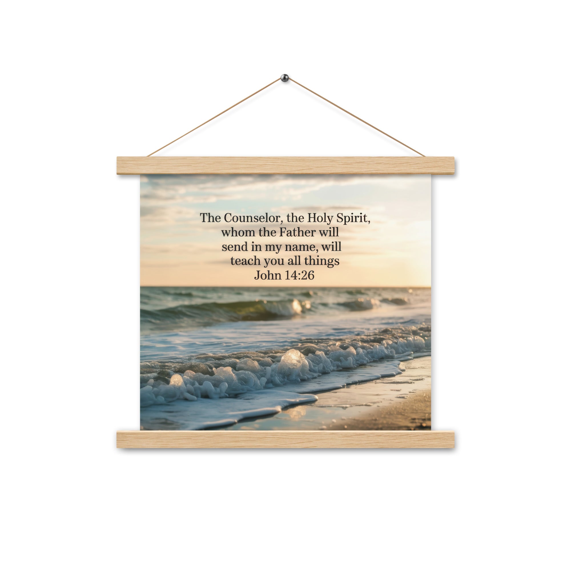 John 14:26 Bible Verse You All Enhanced Matte Paper Poster With Hanger Oak 14″×14″
