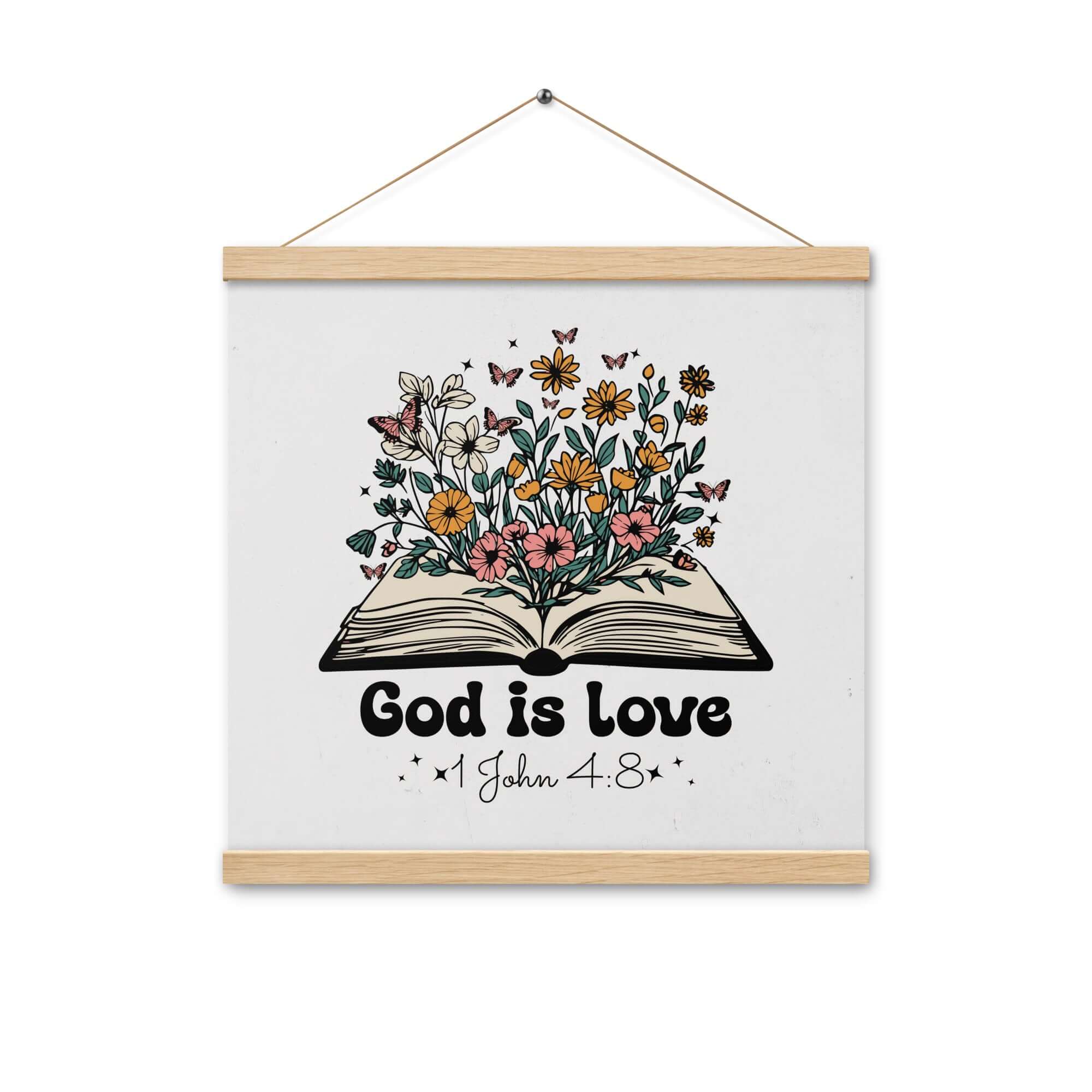 1 John 4:8 - Bible Verse, God is Love Enhanced Matte Paper Poster With Hanger