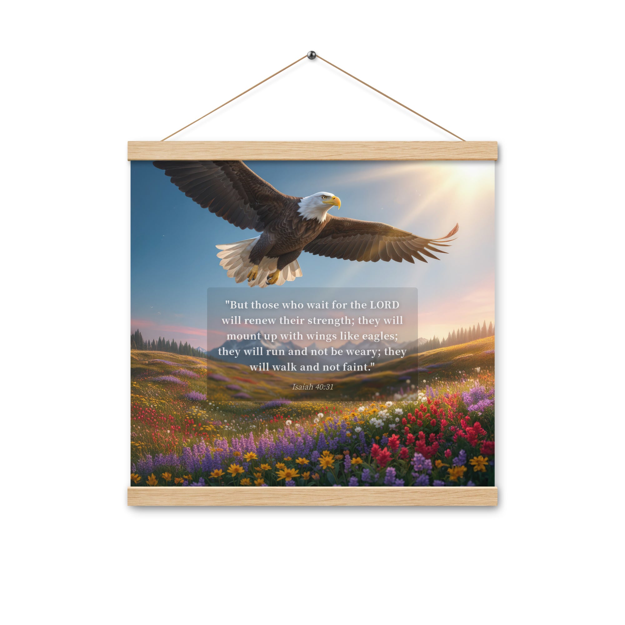Isaiah 40:31 Bible Verse Who Wait Enhanced Matte Paper Poster With Hanger Oak 16″×16″