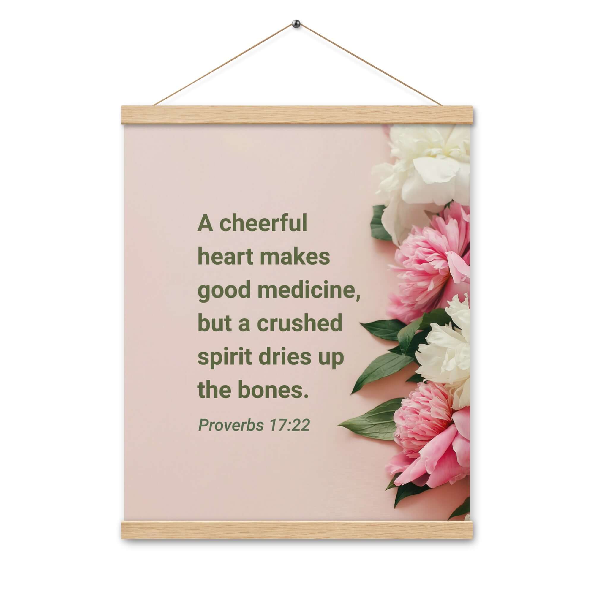 Prov 17:22 - Bible Verse, good medicine Enhanced Matte Paper Poster With Hanger
