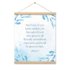 James 1:5 Bible Verse, lacks wisdom Enhanced Matte Paper Poster With Hanger