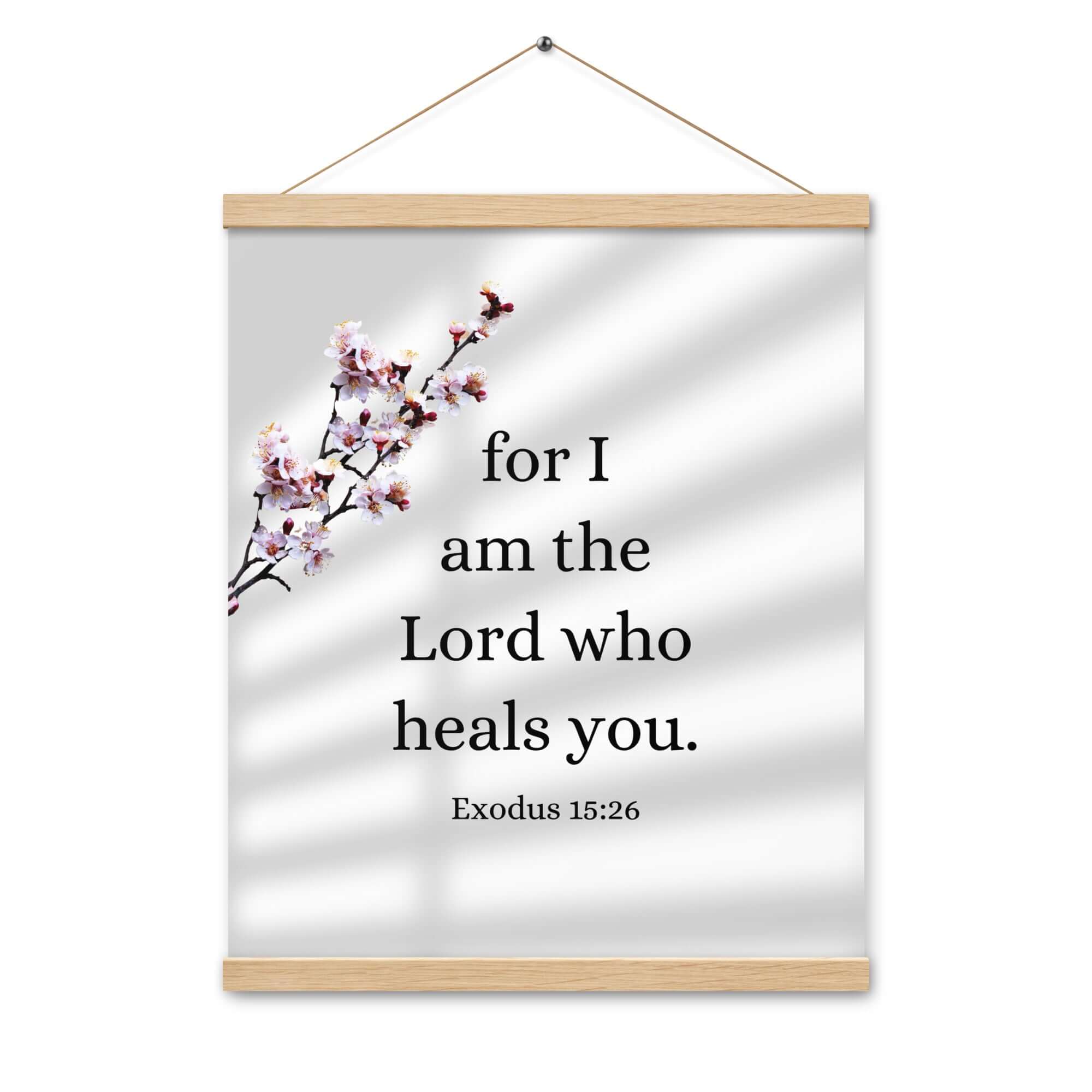 Exodus 15:26 Bible Verse, diligently listen Enhanced Matte Paper Poster With Hanger