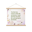 John 10:10 - Bible Verse, Abundant Life Enhanced Matte Paper Poster With Hanger