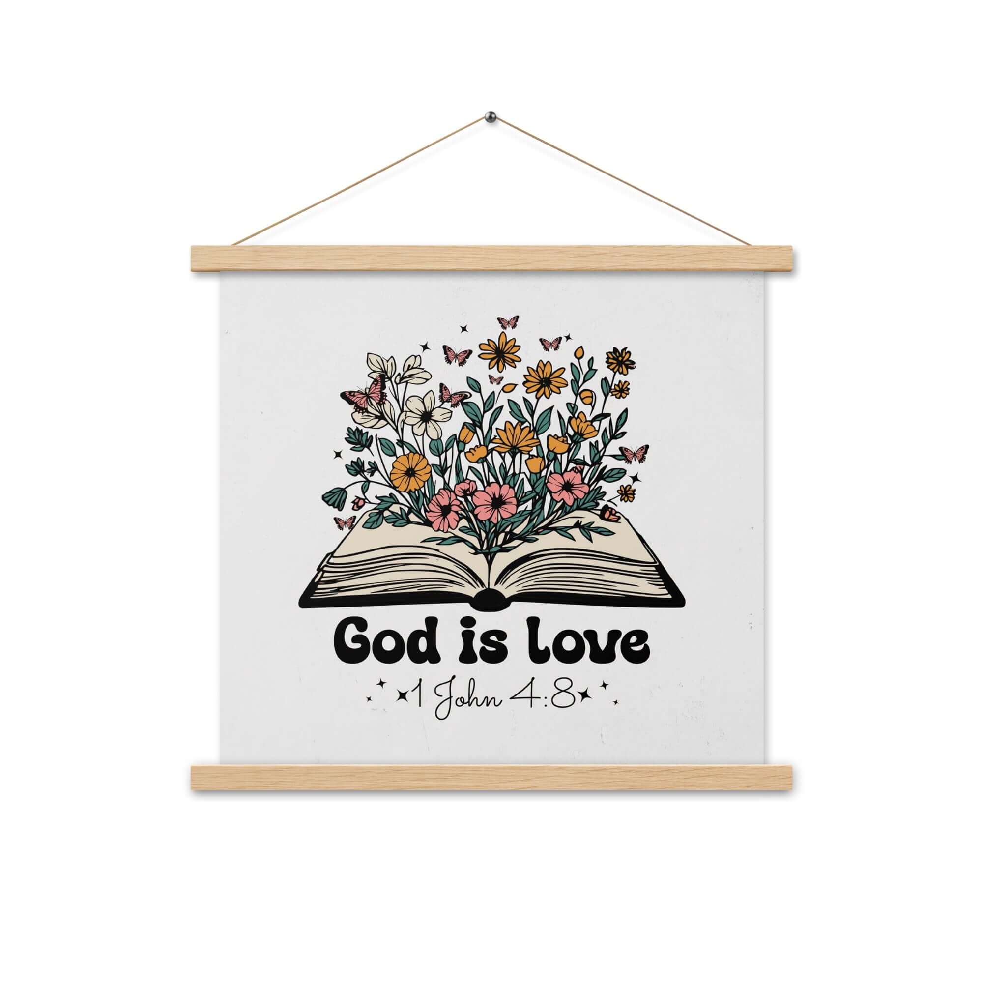 1 John 4:8 - Bible Verse, God is Love Enhanced Matte Paper Poster With Hanger