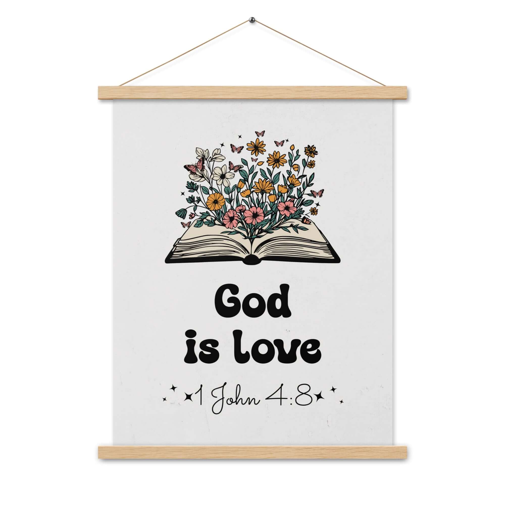 1 John 4:8 - Bible Verse, God is Love Enhanced Matte Paper Poster With Hanger