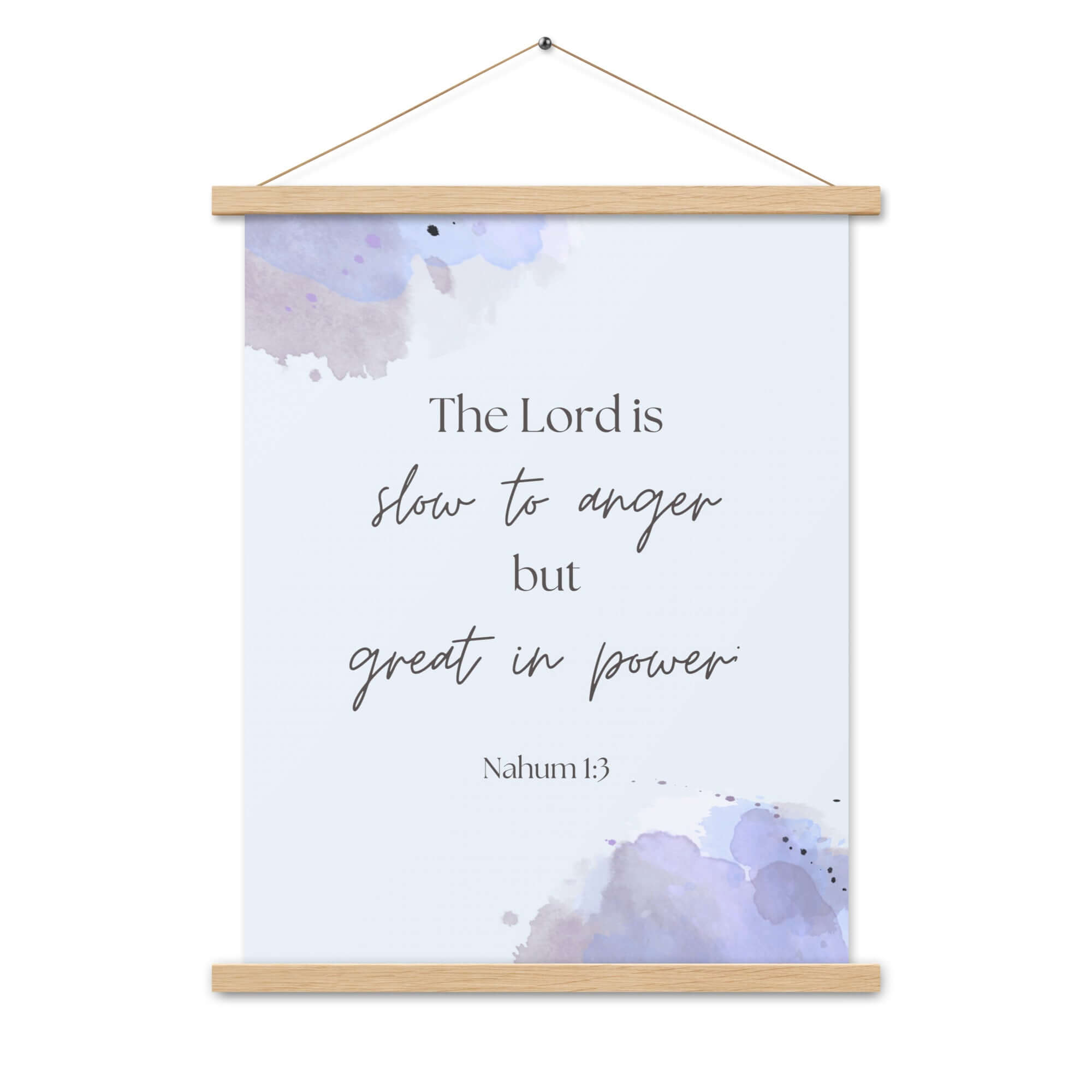 Nahum 1:3 Bible Verse, great in power Enhanced Matte Paper Poster With Hanger