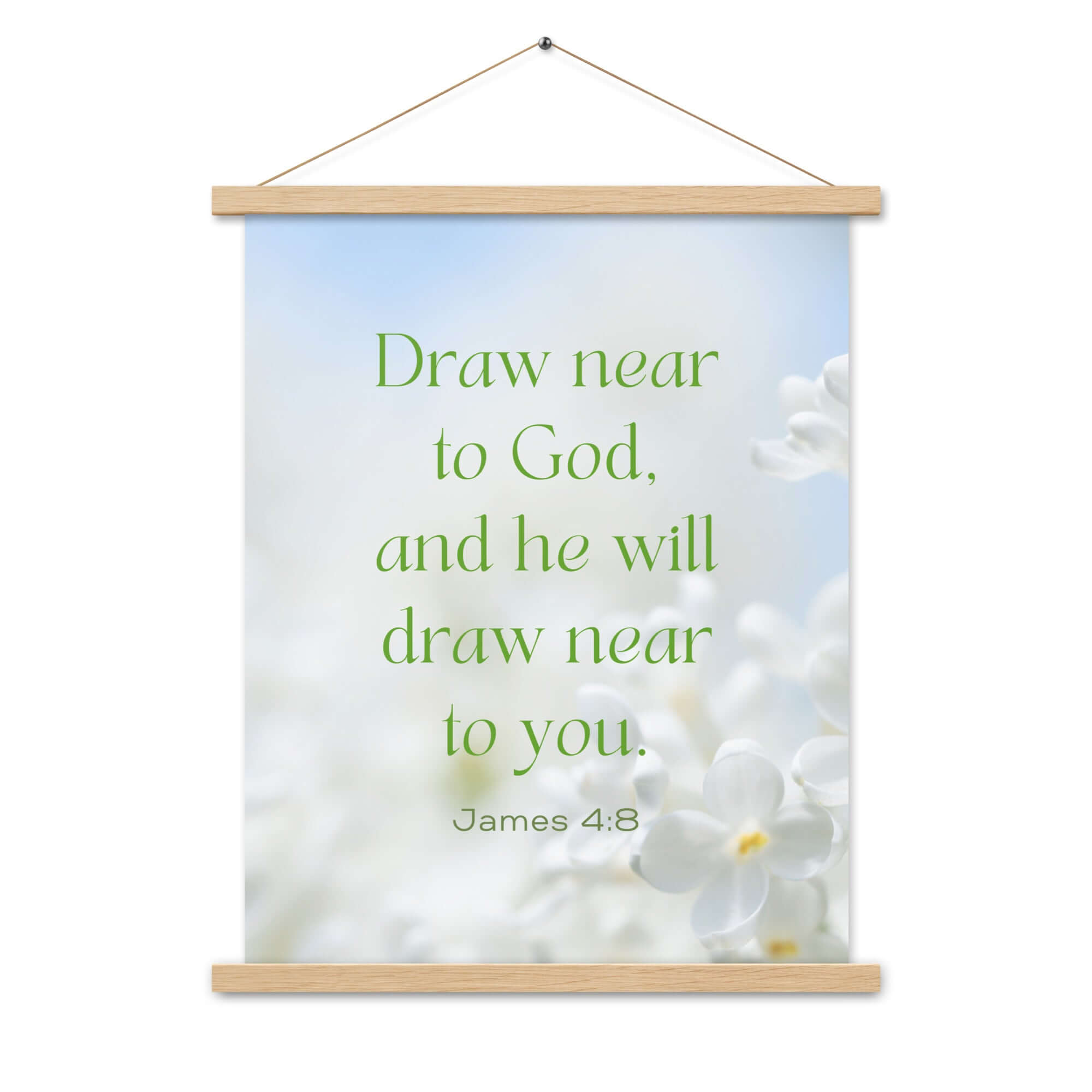 James 4:8 Bible Verse, Draw near Enhanced Matte Paper Poster With Hanger