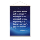 Phil 4:8 - Bible Verse, Think these things Enhanced Matte Paper Poster With Hanger